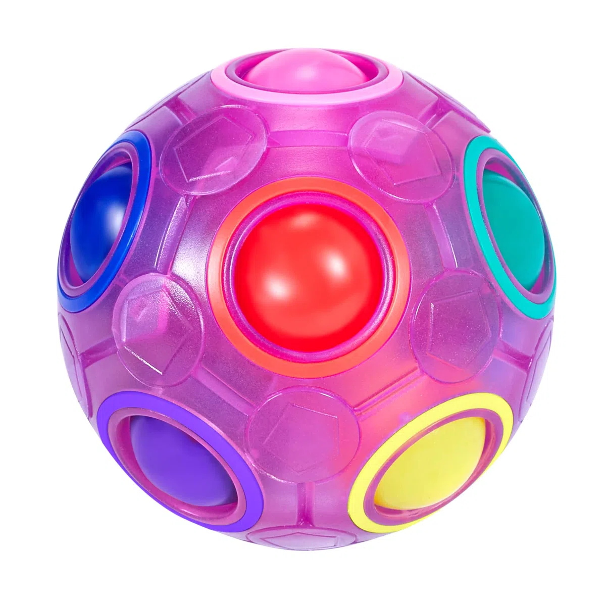 ROXENDA Rainbow Ball Magic Ball, Gry Zręcznościowe Puzzle Ball - Mózg Teaser & Stress Piłka dla Dzieci i Dorosłych (Purpurowy)