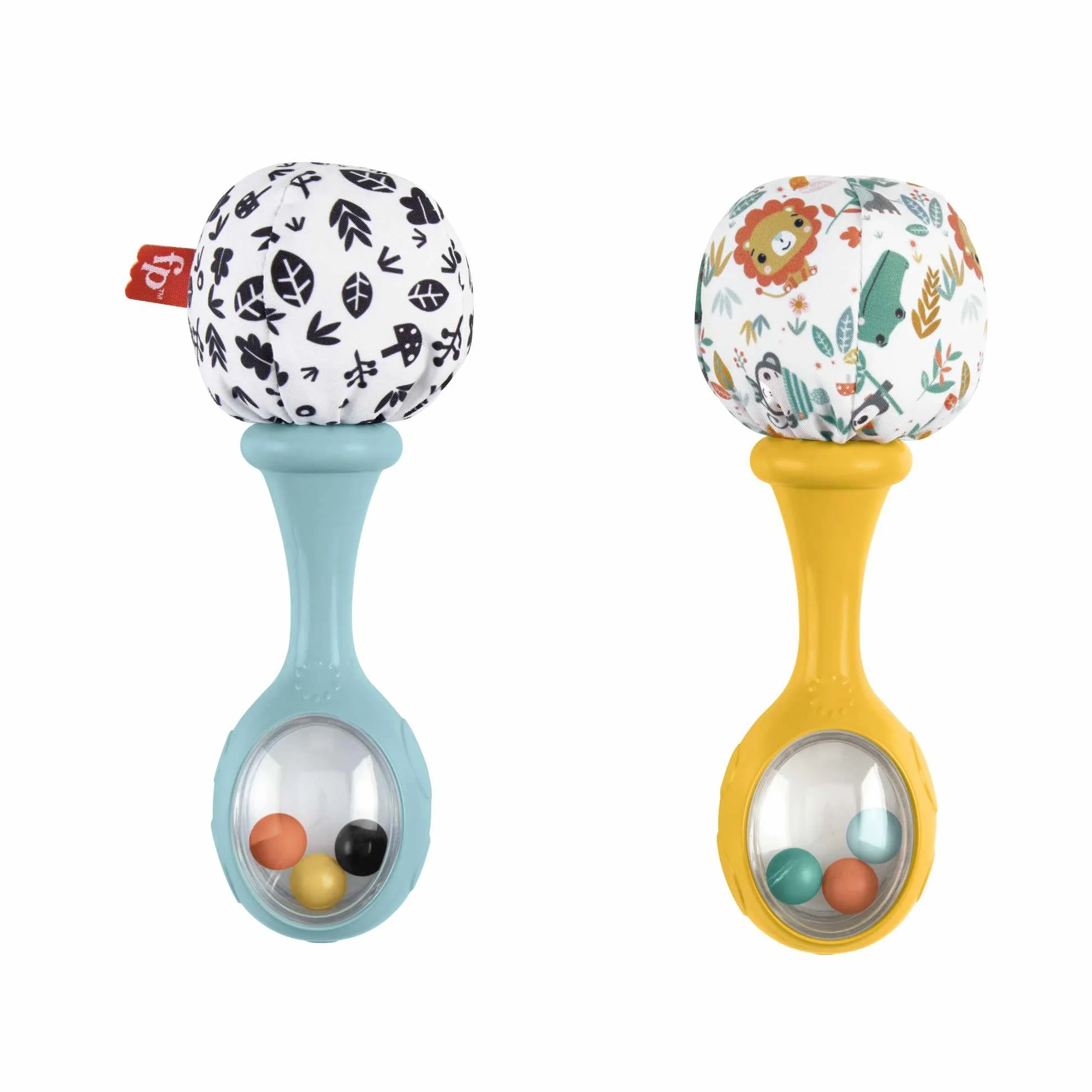 Fisher-Price Grzechoczące marakasy Sensoryczna grzechotka dla niemowląt od 3 miesiąca życia, HMF34 wielokolorowa