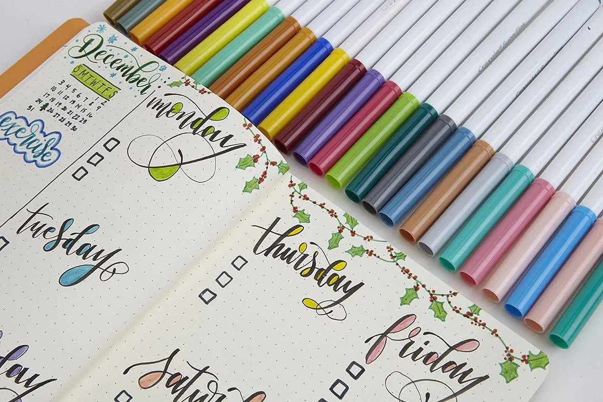 Crayola - Super Tips, Markery zmywalne średniopunktowe, zestaw 24 sztuk, do szkoły i do zabawy, różne kolory, 7551
