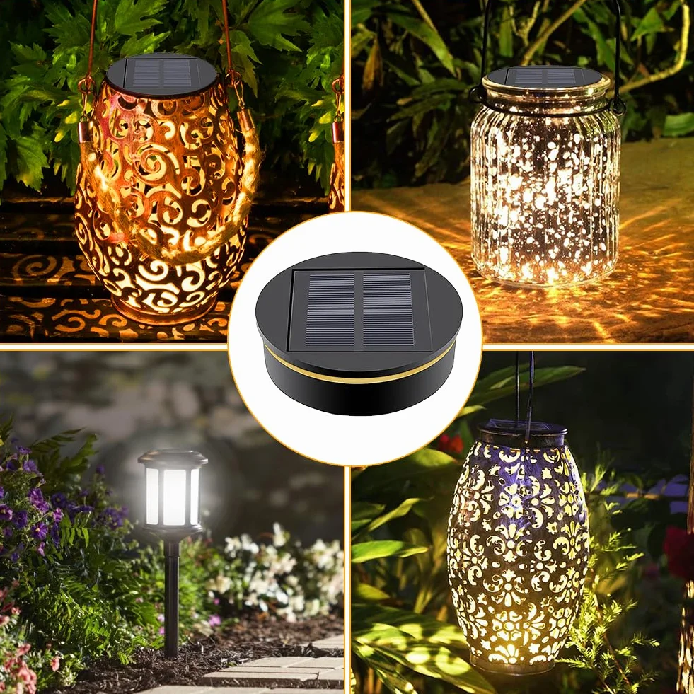 2 sztuki lamp solarnych, zamienniki do lamp solarnych, 8 cm, ciepła i biała dioda LED, pojemnik na baterie słoneczne, 800 mAh, do ogrodu LED, zamiennik do lamp solarnych, pokrywek, latarni wiszących i