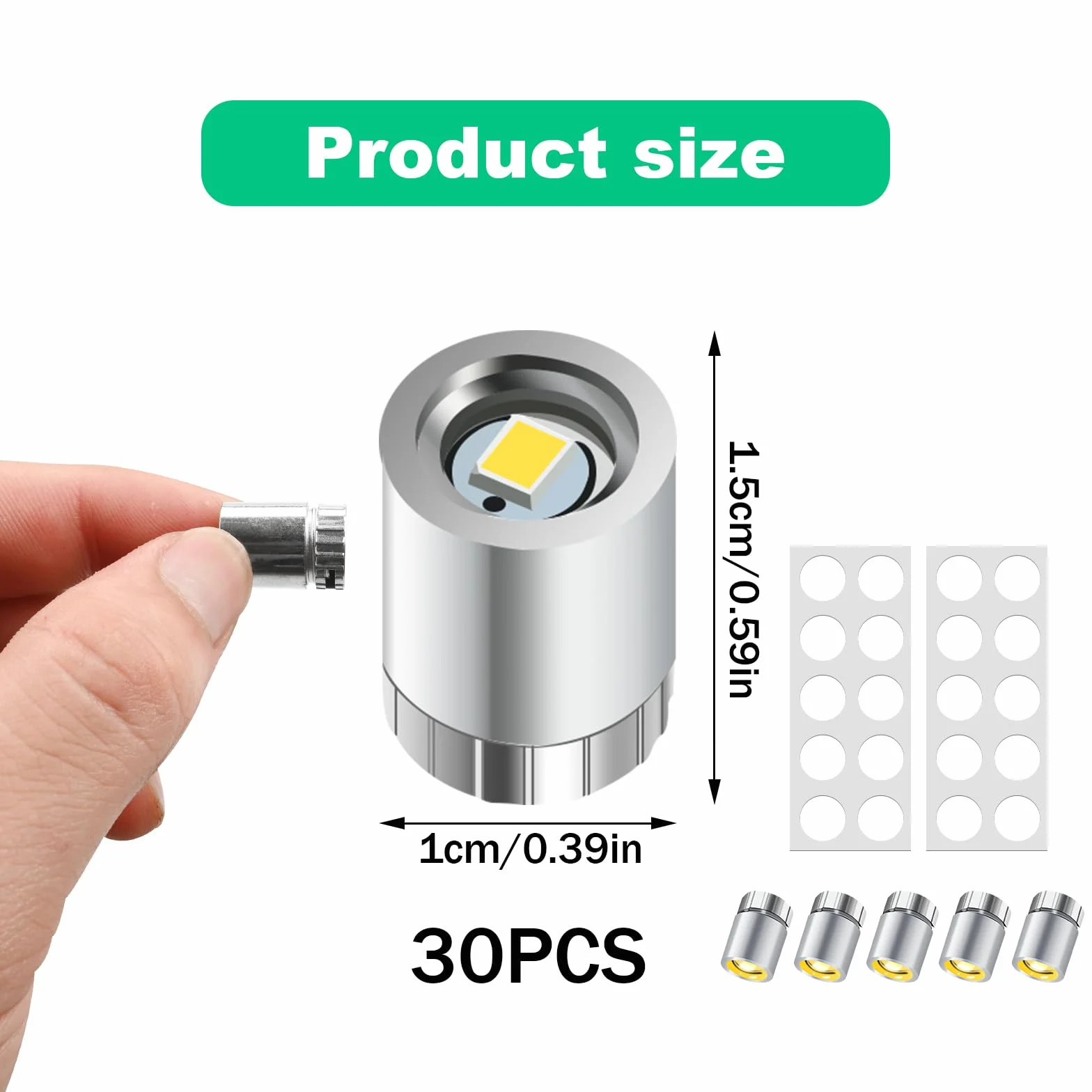 CIMOYBAI 30 sztuk mini lampek LED z baterią, mikro światło LED do majsterkowania, miniaturowe światła do witryn, zabawek, klocków, pasująca wiskoza, oświetlenie domku dla lalek (ciepła biel)
