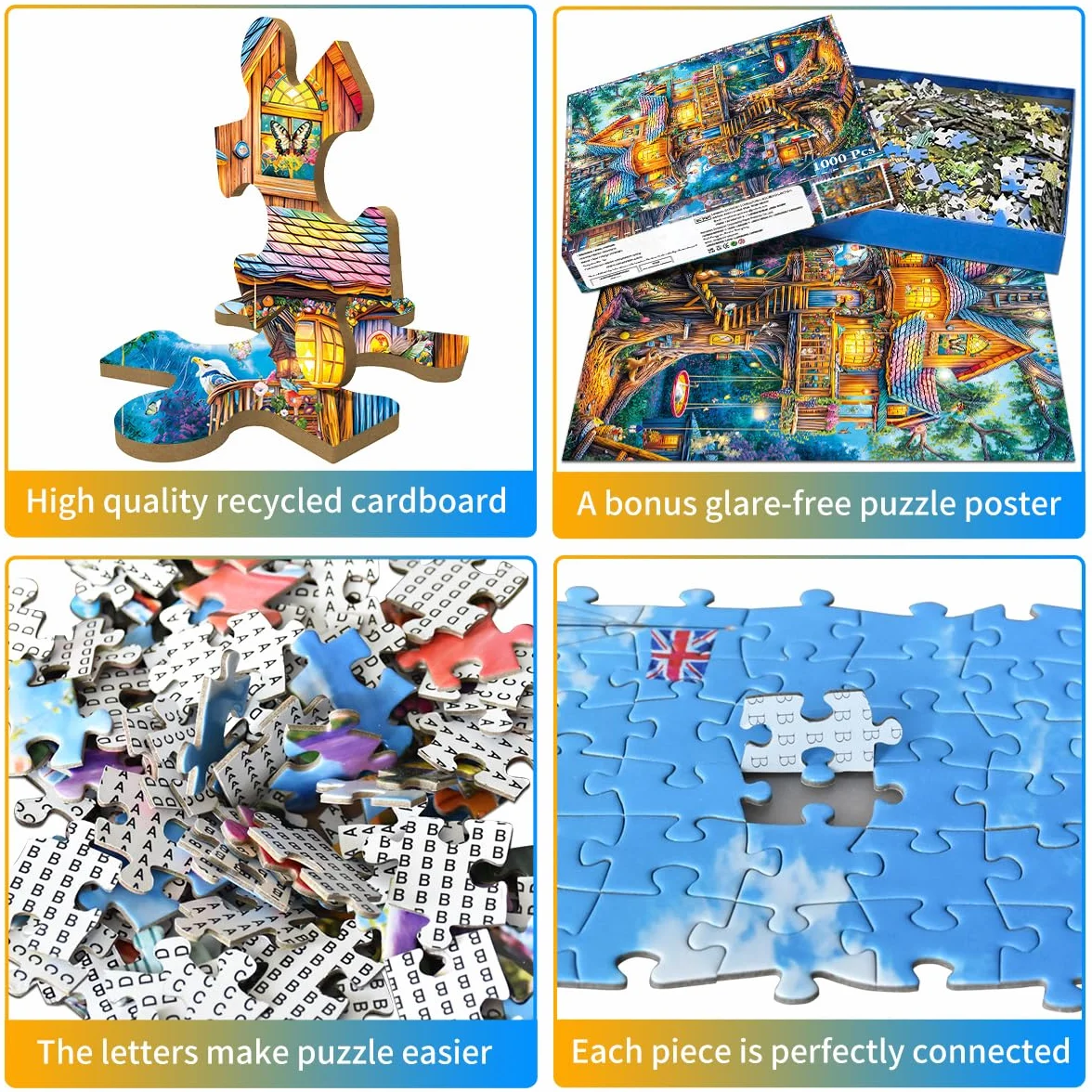 Puzzle 1000 elementów dla dorosłych, klasyczna gra edukacyjna, piękna dekoracja, fantazja, domek na drzewie, prezenty
