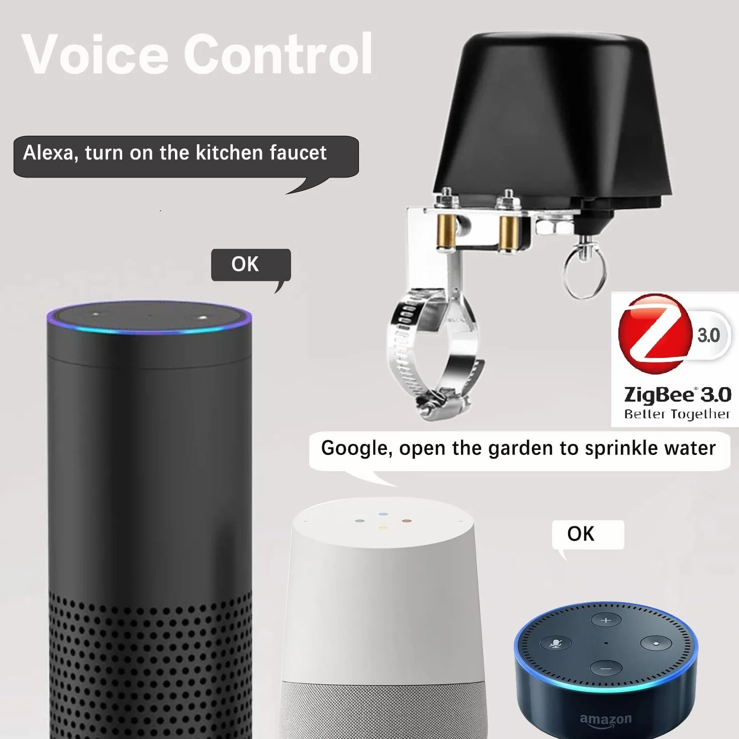 Zigbee inteligentny zawór wody/gazu Bluetooth Wi-Fi kompatybilny z Alexa Home Assistant 2 MQTT