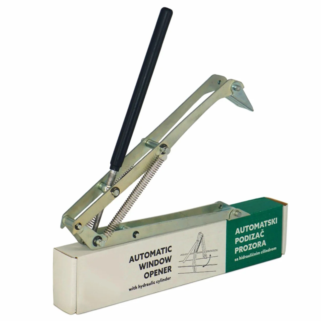 Automatyczny Otwieracz Okien do Szklarni Easy-Clip, Podwójna Sprężyna, Stal Ocynkowana, Udźwig 14 kg