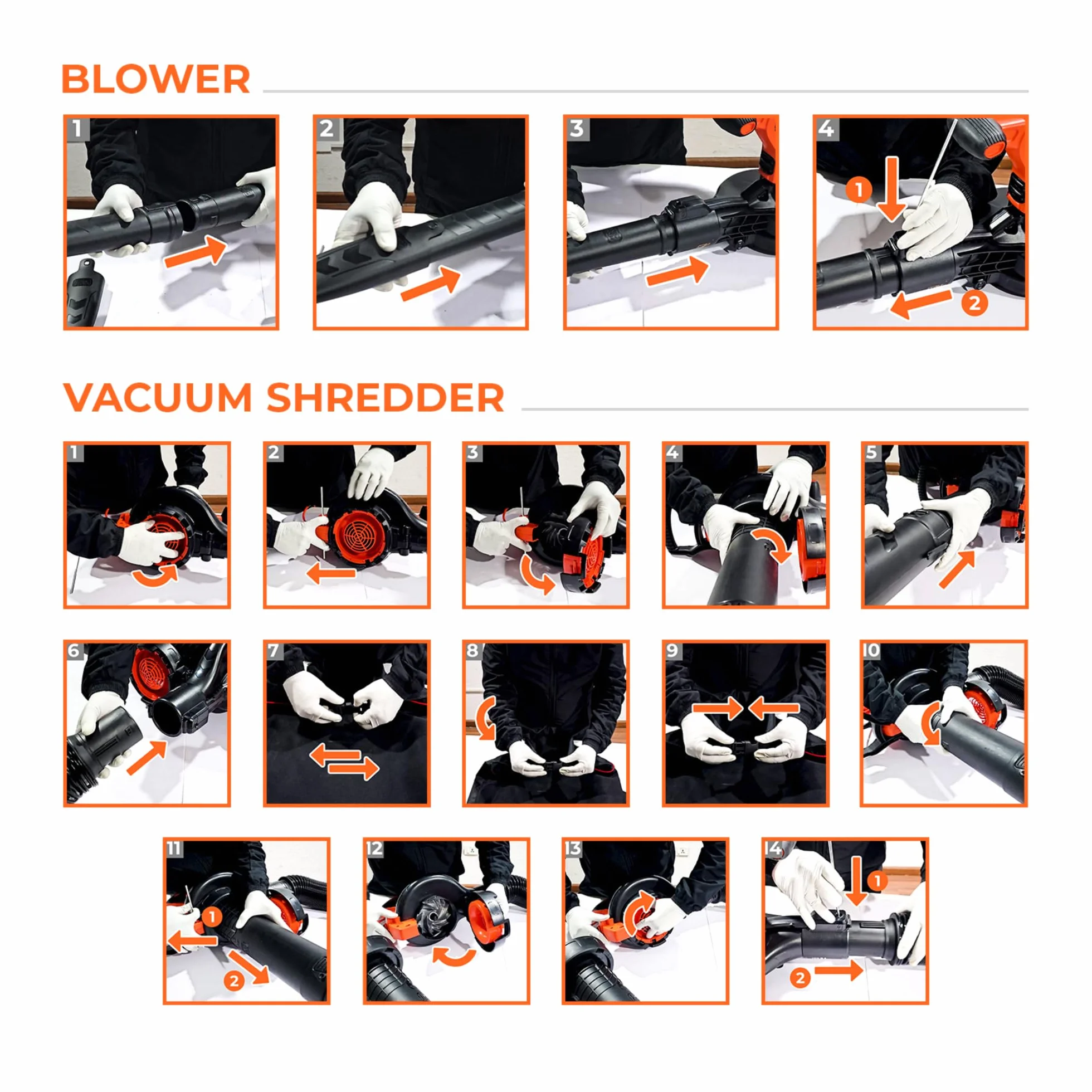 BLACK+DECKER BEBLV300-QS Elektryczny Odkurzacz do Liści 3 w 1 3000 W 72 L
