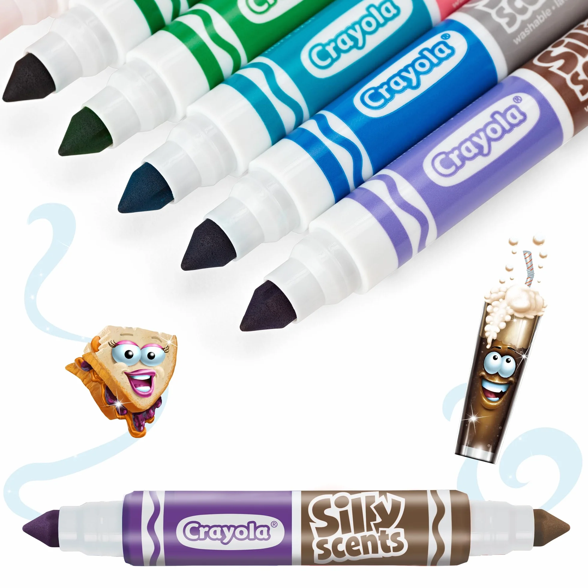 CRAYOLA Zestaw markerów zapachowych Silly Scents z podwójną końcówką, 10-20 kolorów i 20 różnych zapachów do szkoły i wypoczynku - od 3 lat, 58-8344