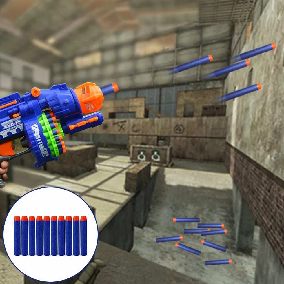 YAAVAAW Zestaw 100 sztuk 7,2 cm niebieskie rzutki do wkładu x strzały piankowe rzutki do Nerf N-strike Elite Series Blasters Kids Nerf Toy Gun Bullets rzutki wkład
