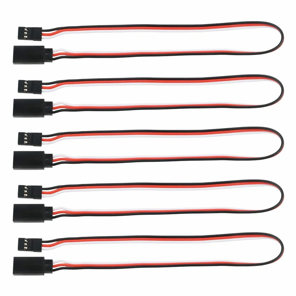 GTIWUNG 5 sztuk 12" / 300 mm RC serwo, przedłużacz JR, kabel serwo, wtyczka JR, przedłużacz 22AWG 60 rdzeni Futaba