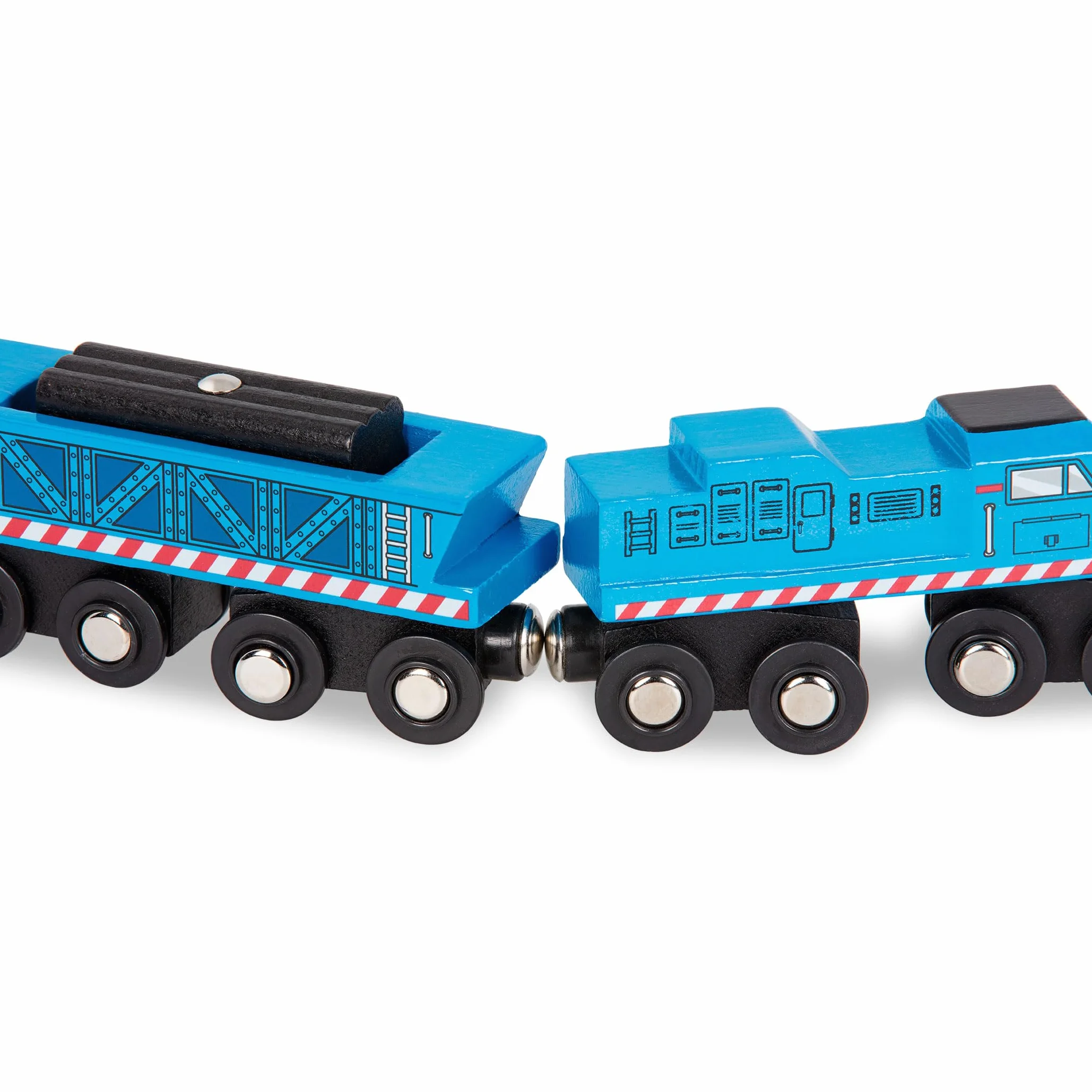 Battat BT2708Z drewniane lokomotywy i samochody transportowe zestaw 6 szt