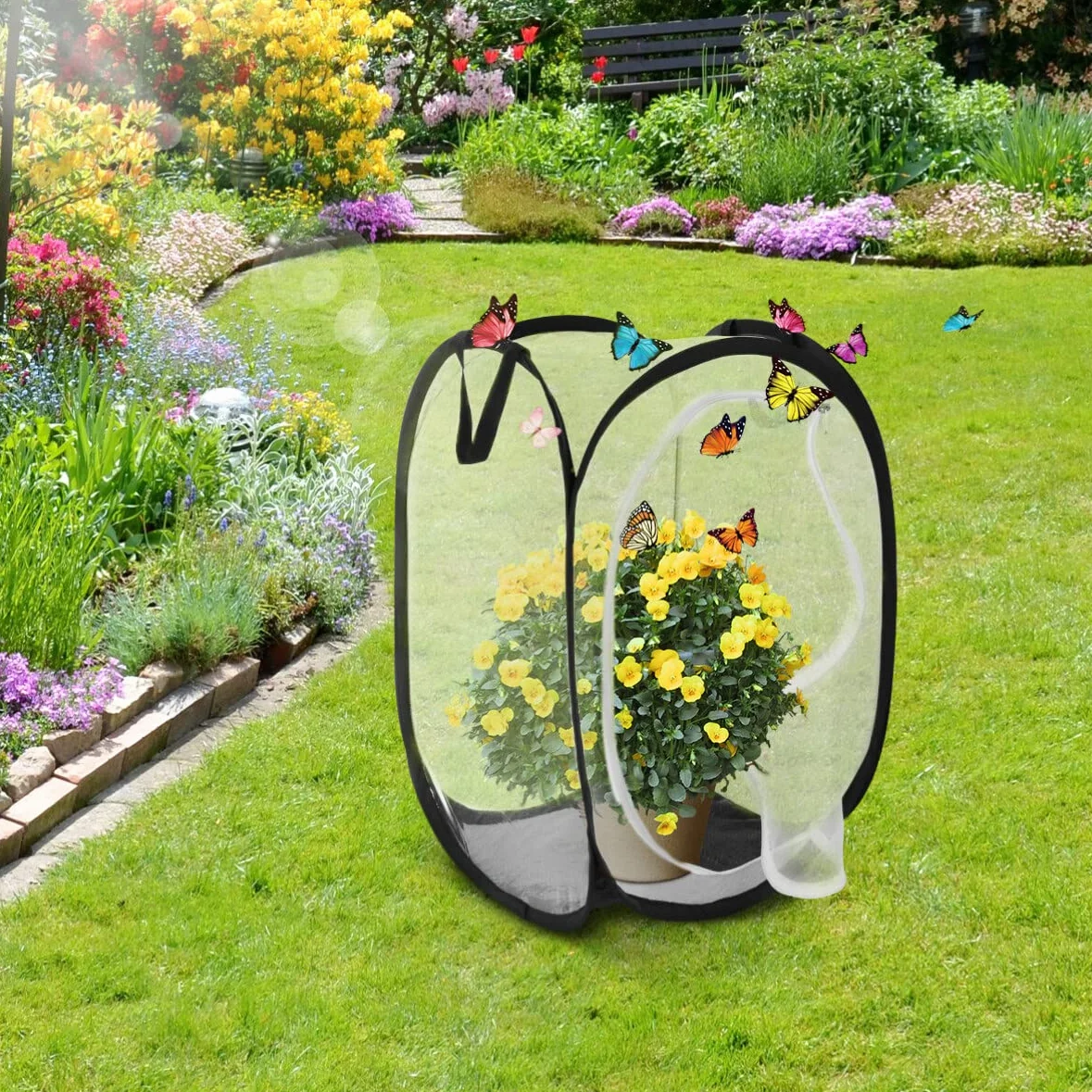 Siedlisko owadów przenośne 61 cm czarna siatka terrarium motyl monarcha