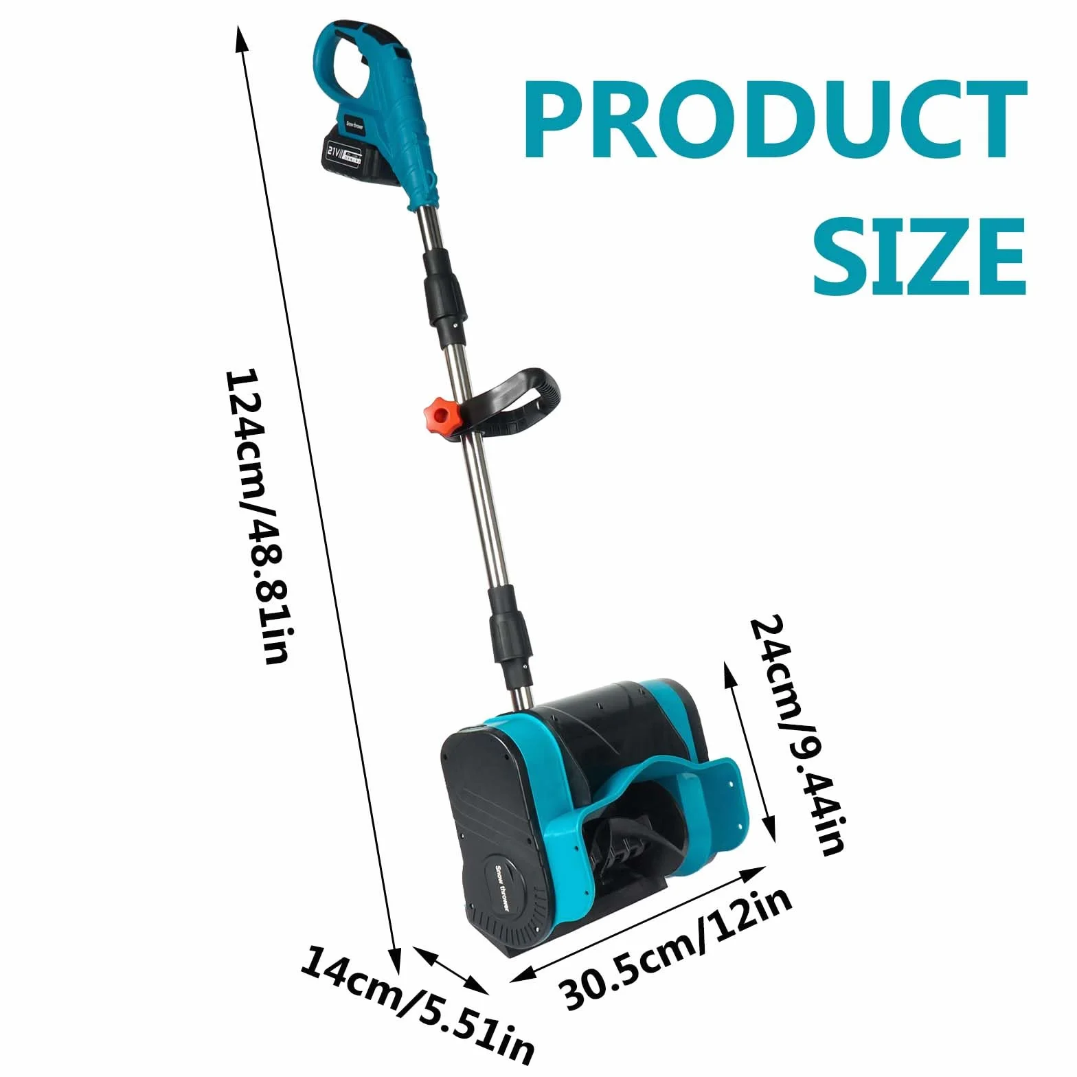 Odśnieżarka akumulatorowa 900W 35cm szerokość odśnieżania 15cm głębokość śniegu 7m zasięg rzutu 2x akumulatory 3000mAh