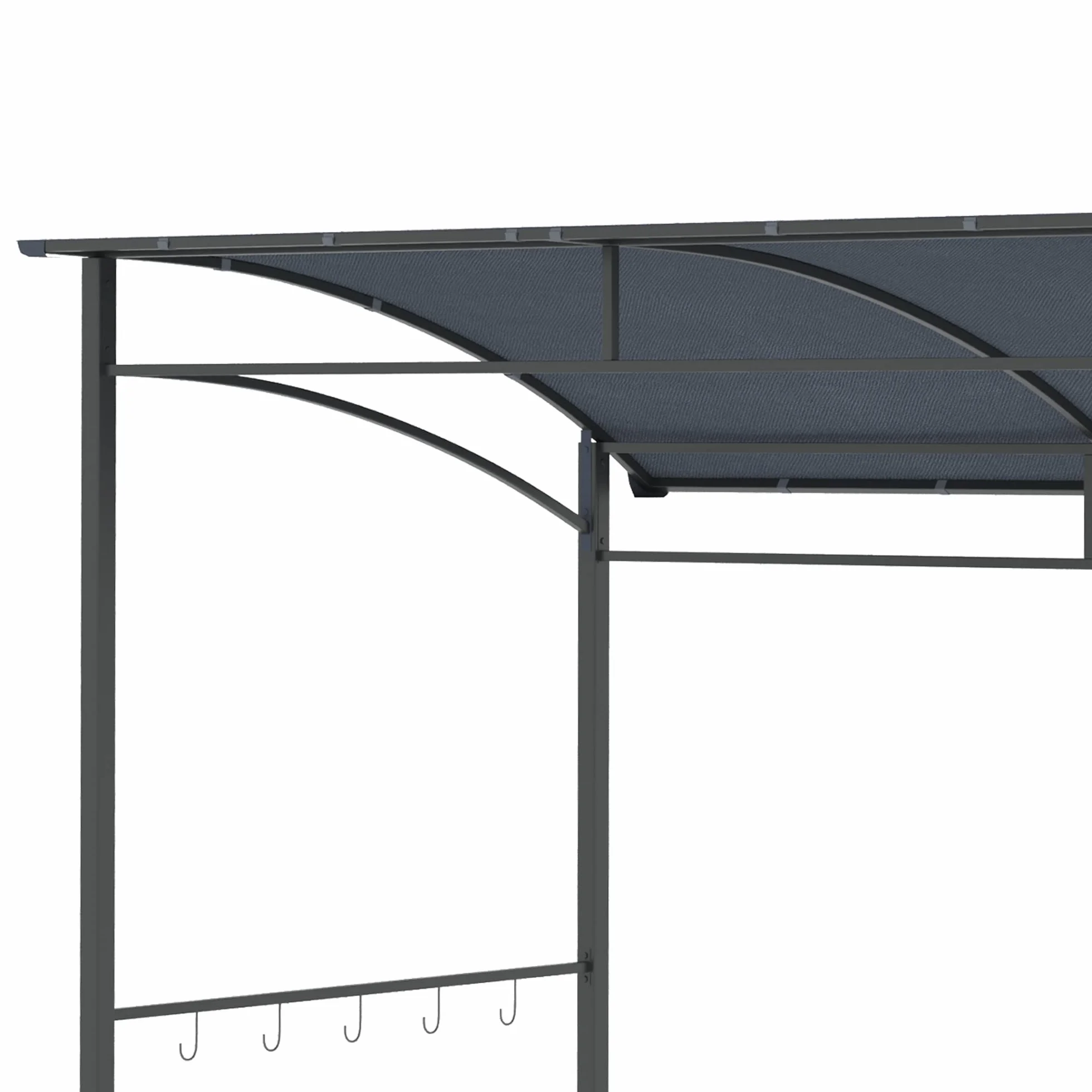 Outsunny Pawilon do grilla stalowa rama poliester wodoszczelny UV 215x150x174/220 cm szary