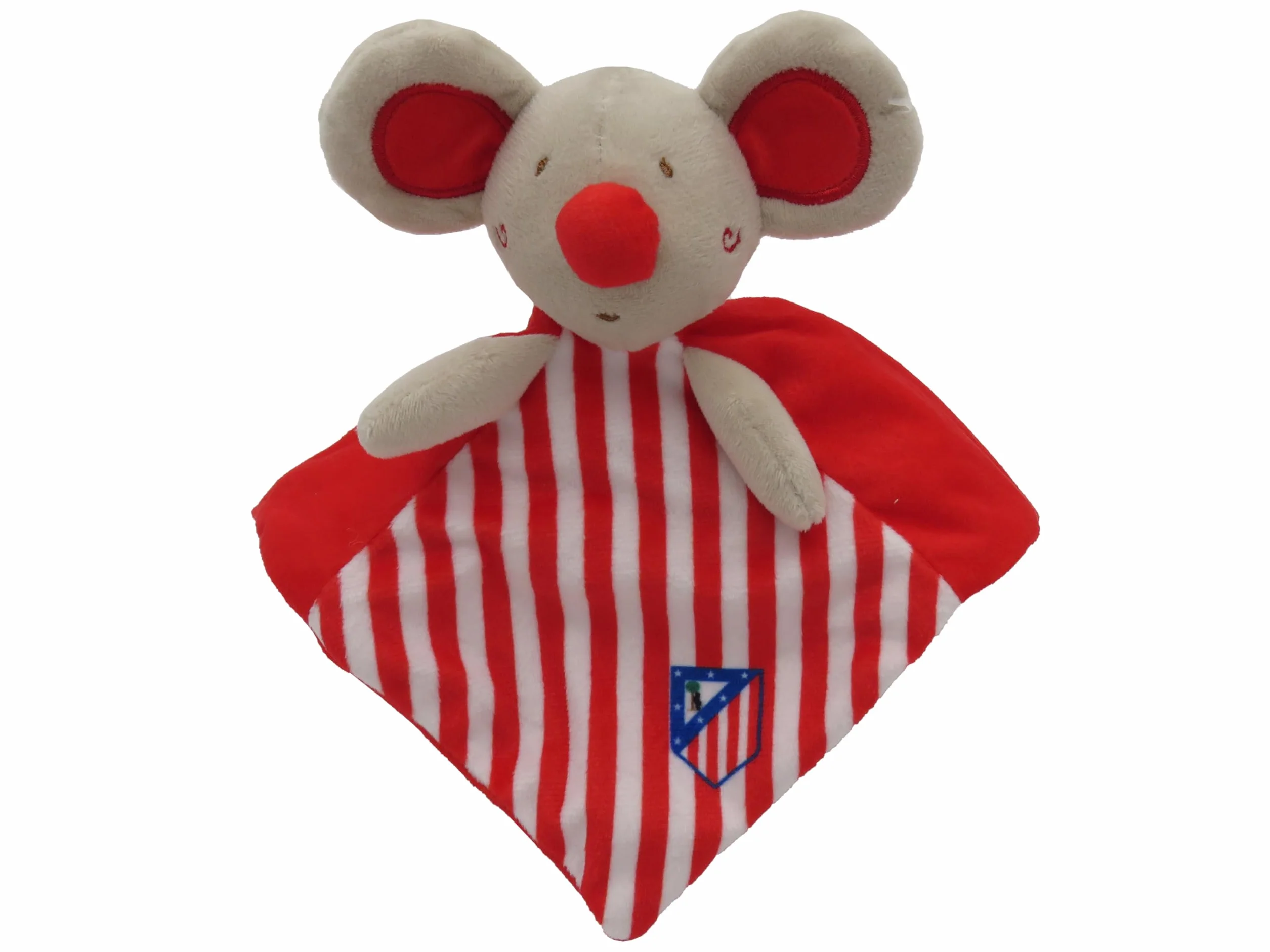 CyP Brands Atletico Madryt Doudou dla niemowląt, przywiązanie do przytulania, pluszowe zabawki dla dzieci, myszka, Wandi, oficjalny produkt