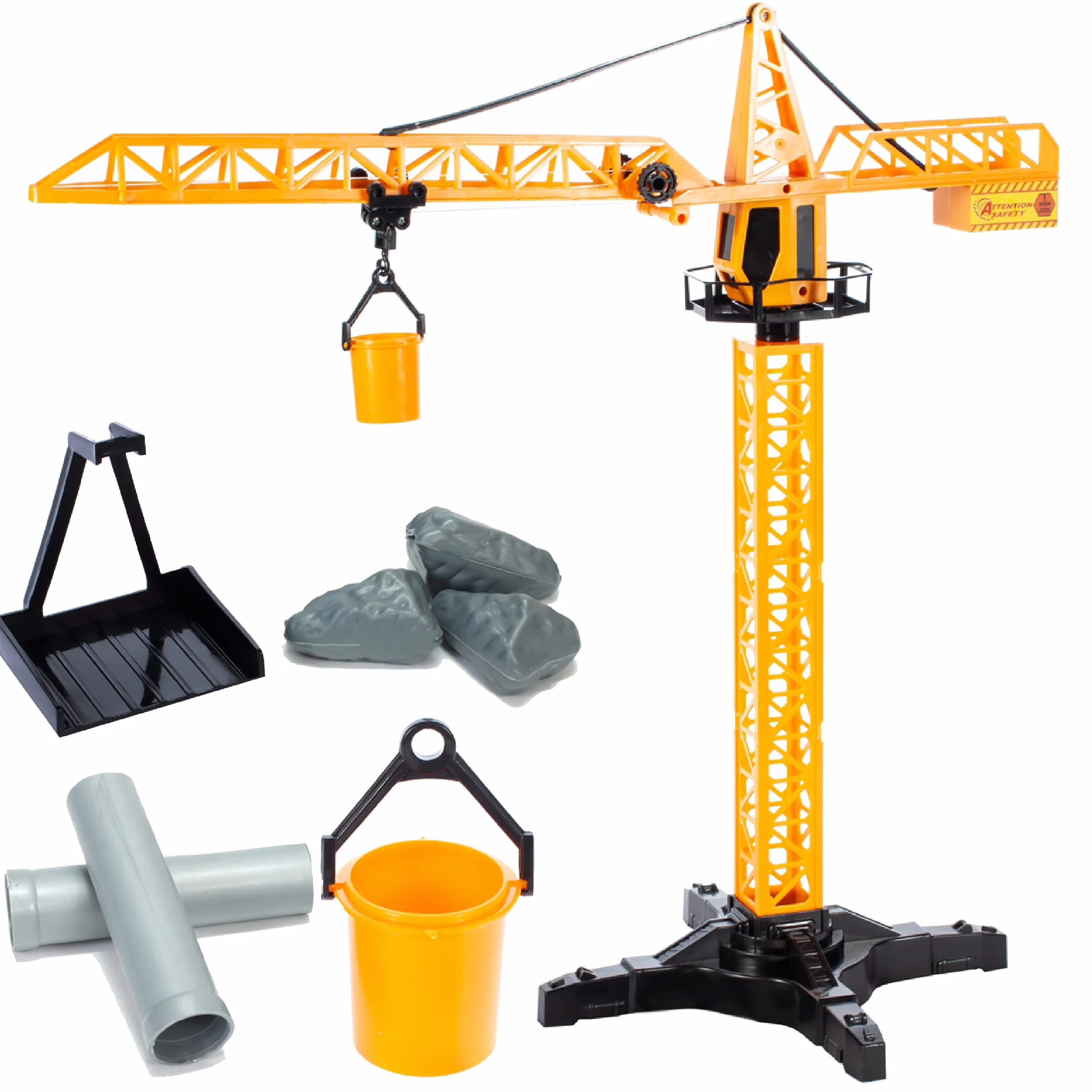 MalPlay 5906190293923 Dźwig Z Wiaderkiem Zdalnie Sterowany Rc ,żólty