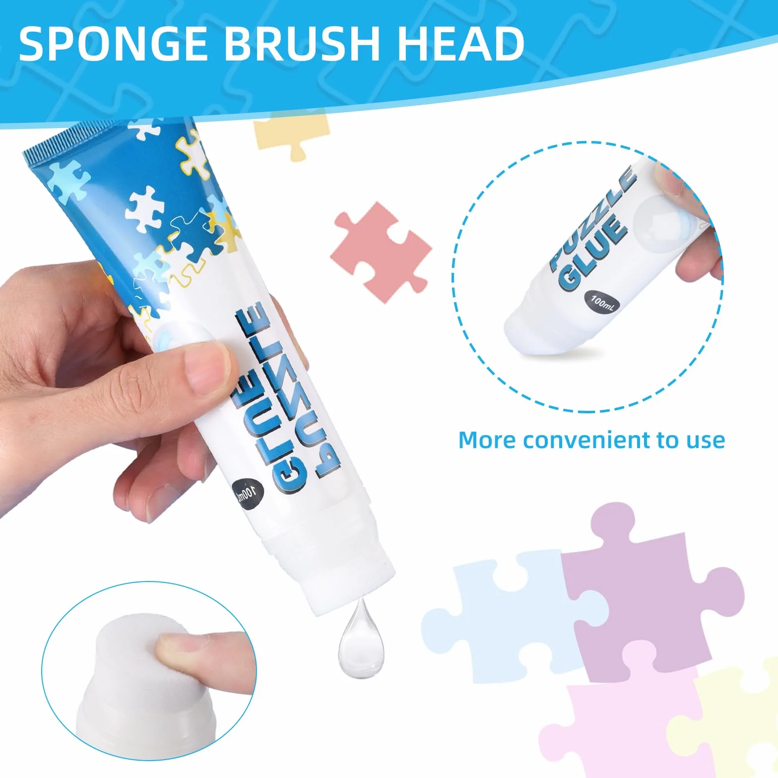 Klej do puzzli, 3 sztuki, przezroczysty klej do puzzli z aplikatorem, odpowiedni do mocowania i zawieszania puzzli - 300 ml