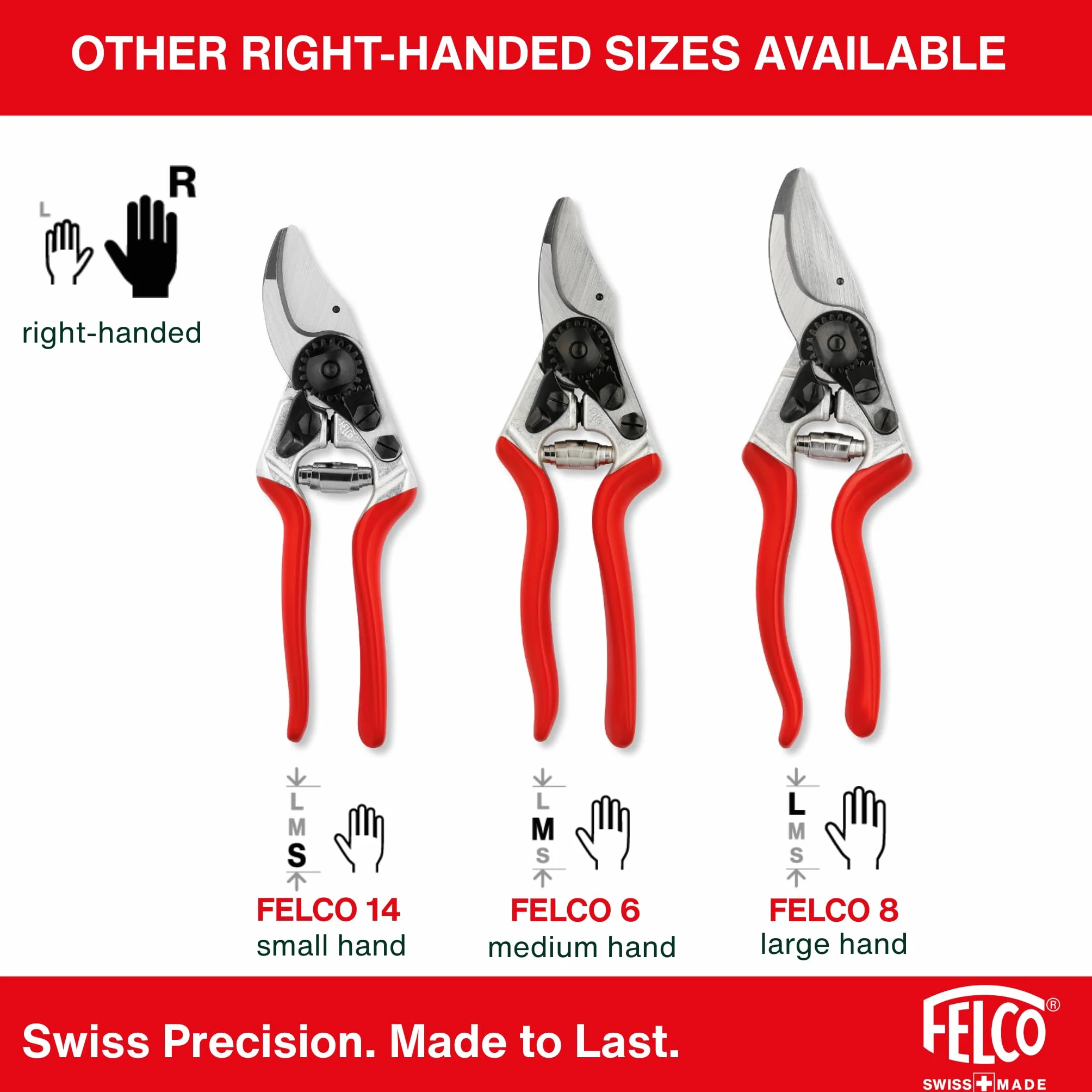 FELCO 6 sekator bypass 42 mm stal hartowana aluminiowe uchwyty kute ergonomiczna głowica pochylona