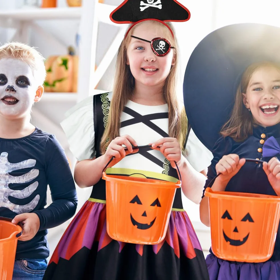 AUYAO Kostium piratów dla dzieci, 7 szt. Zestaw kostiumów piratów z sukienką, kapeluszem i naszywką na oko, zestaw dla dziewczynki Buccaneer, kostium na Halloween dla dziewczynek na karnawał, imprezę