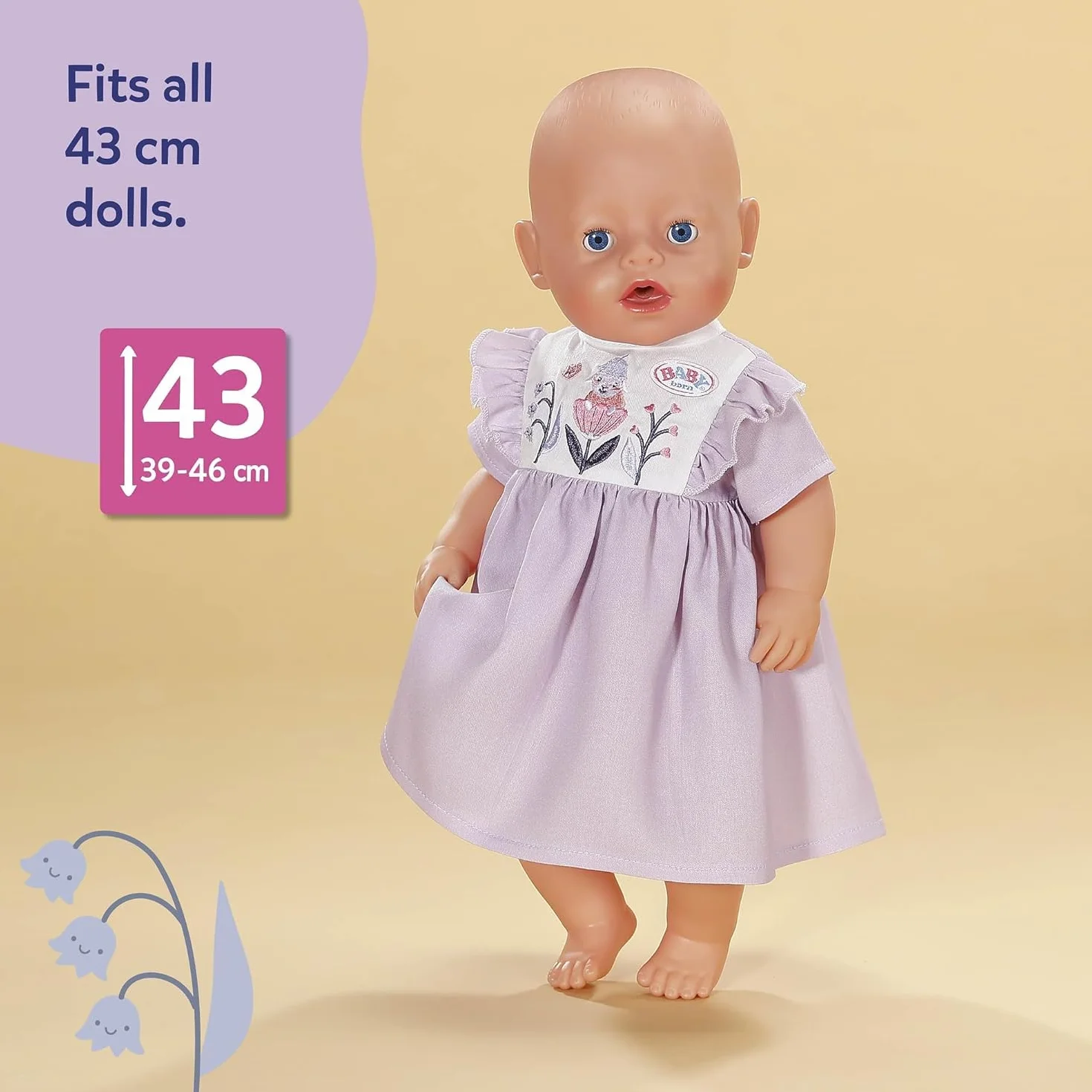 Baby Born Sukienka z haftem z motywem lasu dla lalek 43 cm