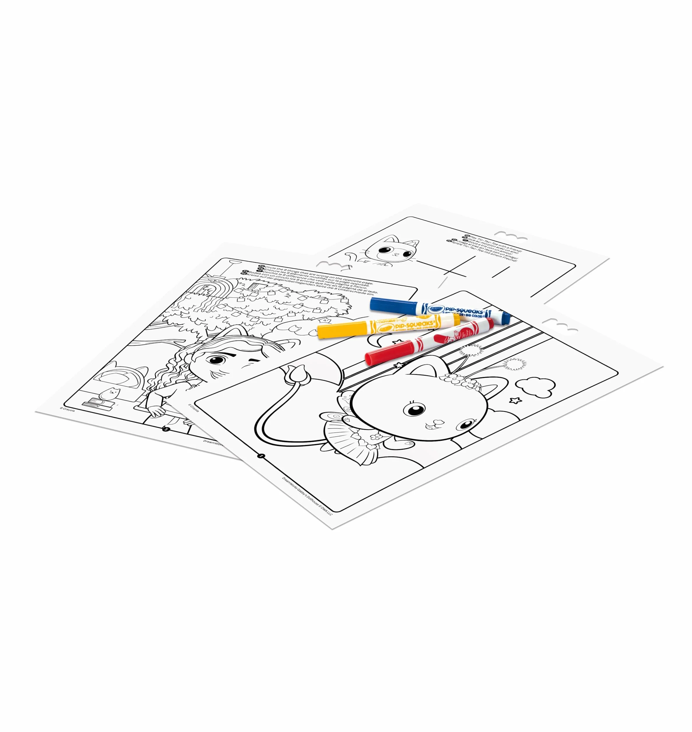 CRAYOLA - Gabby's Dollhouse Activity & Colouring Album, 32 strony do kolorowania i 7 mini zmywalnych markerów, 04-7024G