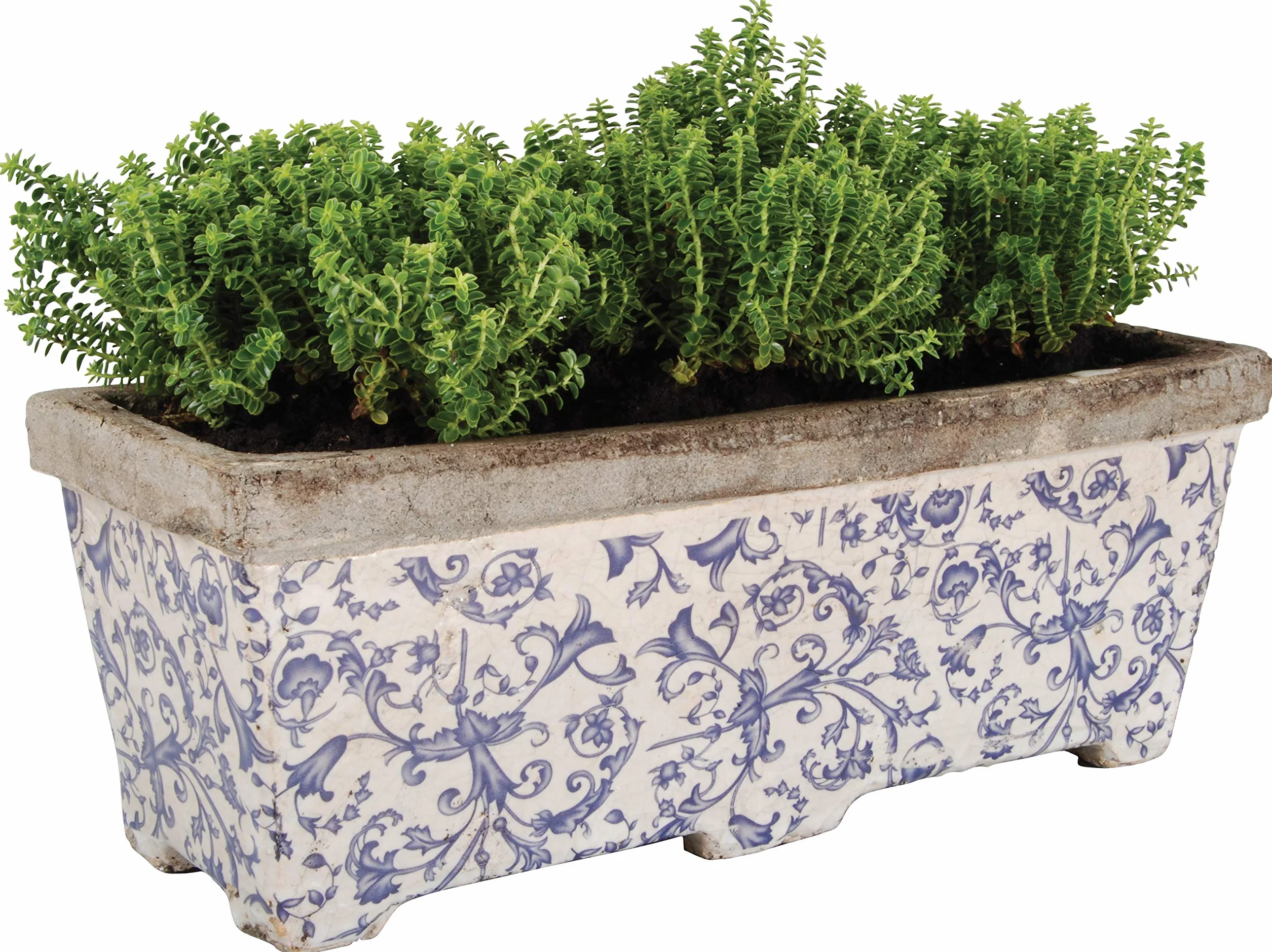 Esschert Design AC29 ceramiczna skrzynka na kwiaty 15 x 40 x 16 cm wielokolorowa