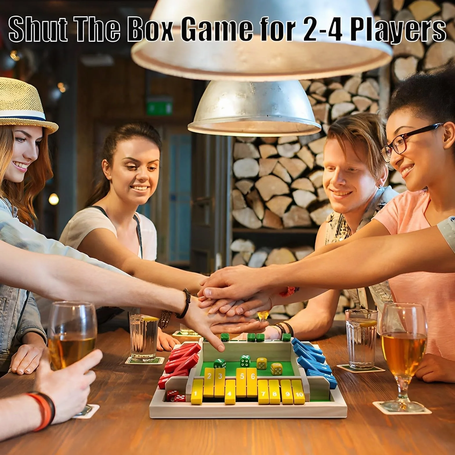 Shut the Box 2-4 gracze gry planszowe, drewniana gra planszowa z 8 kośćmi, gra w kości w pudełku, gry matematyczne, dla dorosłych dzieci, klasa rodzinna lub bar