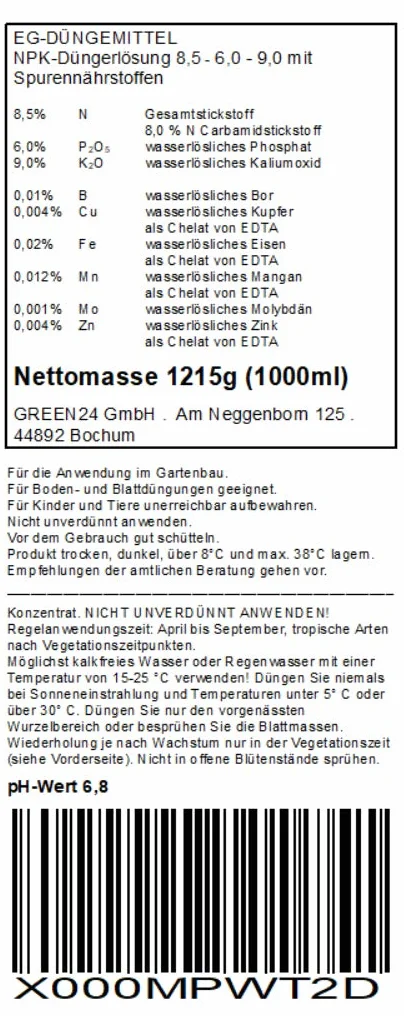 Nawóz do palm 1 l XL Profi Linie NPK pełny