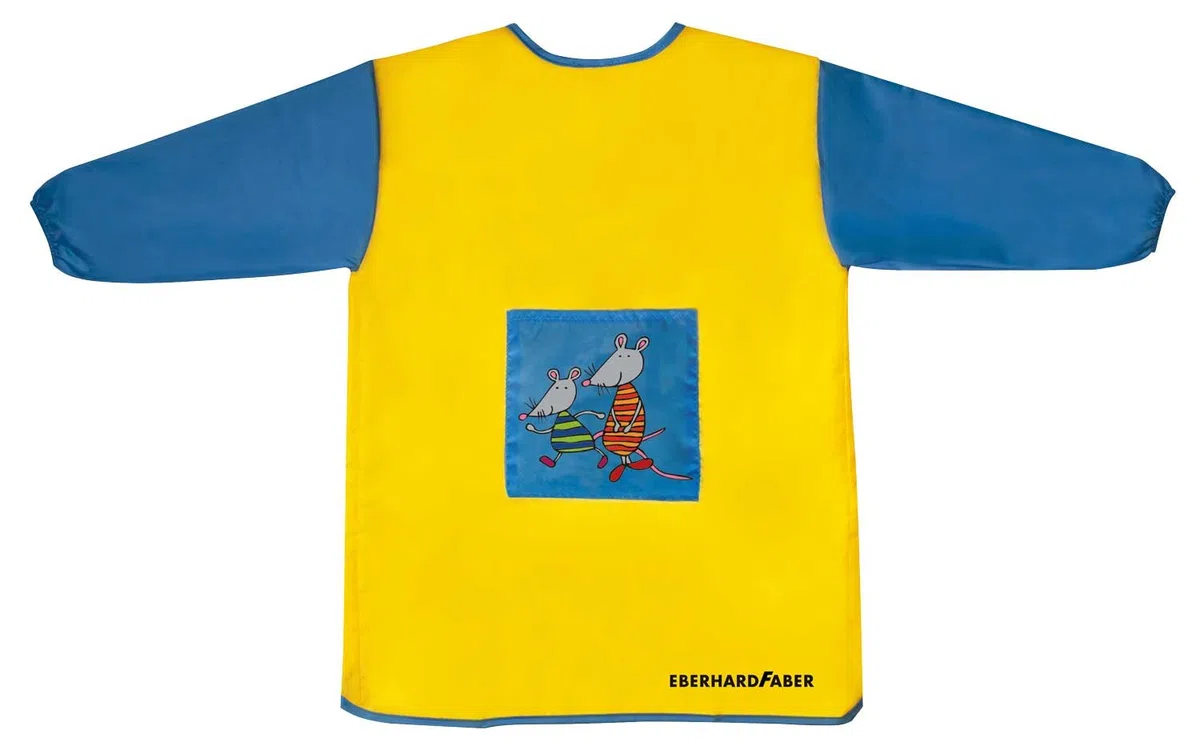 EBERHARD FABER 579902 - Fartuch do kolorowania Mini Kids, niebieski/żółty, dla dzieci w wieku od 3 lat