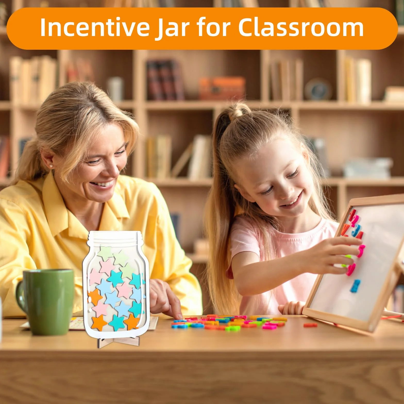 System nagród Star Jar, słoiki z nagrodami dla dzieci, słoik Star Reward z drewnianym uchwytem, narzędzia do zarządzania klasą do domu w klasie dzieci trening dobrego zachowania
