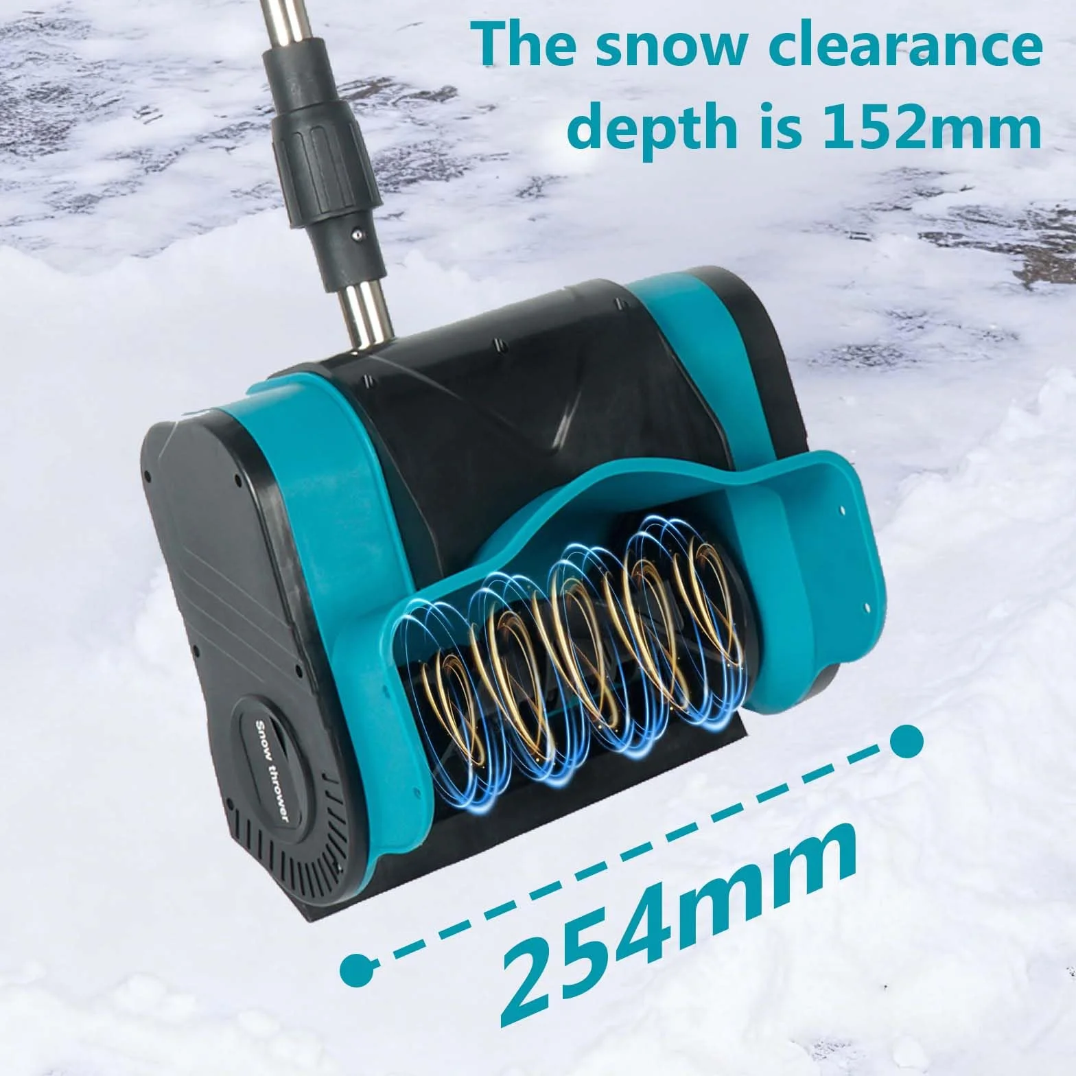 Odśnieżarka akumulatorowa 900W 35cm szerokość odśnieżania 15cm głębokość śniegu 7m zasięg rzutu 2x akumulatory 3000mAh