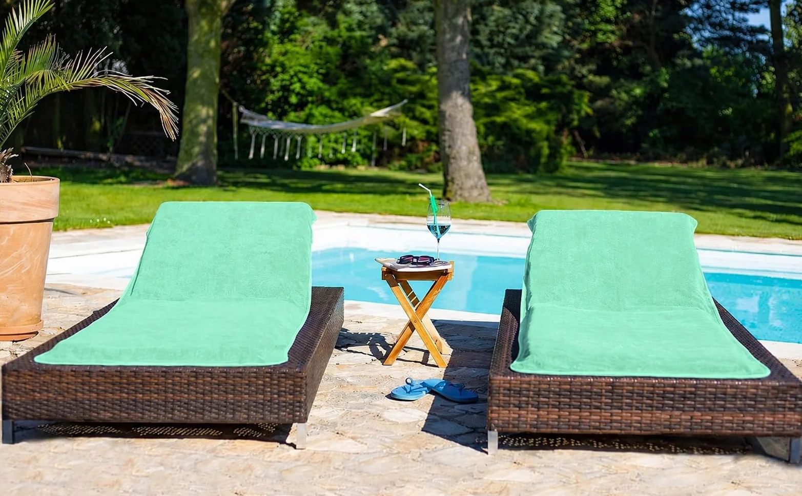 Brandsseller Pokrowiec ochronny na leżak ogrodowy 75 x 200 cm miętowy