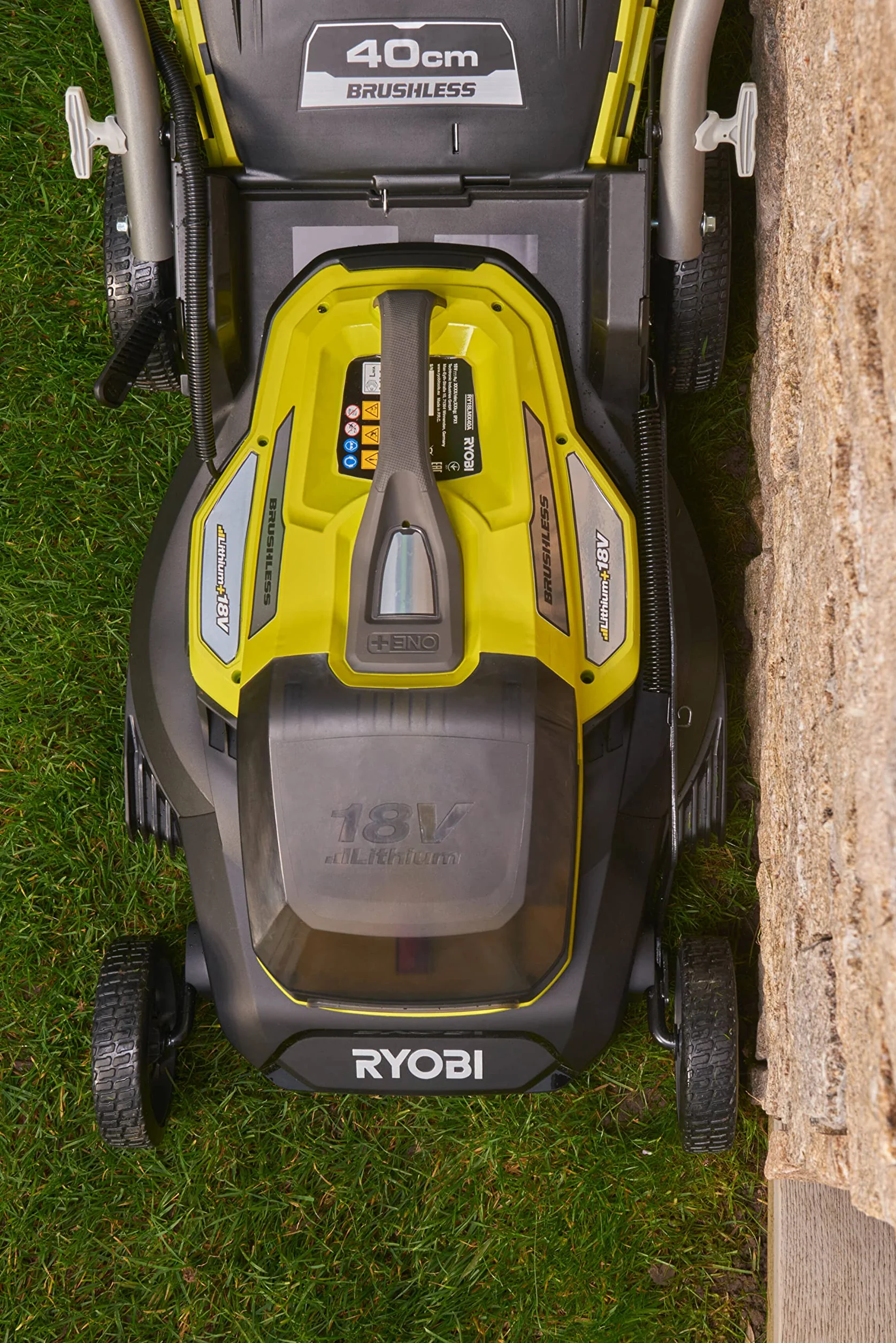 Ryobi Kosiarka 18V RY18LMX40A-150 Bezszczotkowa 40cm Regulacja Wysokości Koszenia 25-70mm Mulczowanie Teleskopowa Rękojeść
