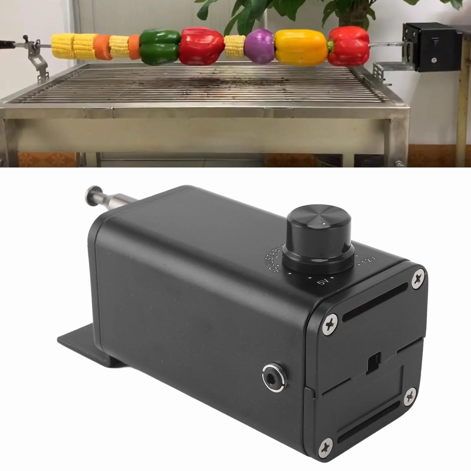 Silnik Rożna Grilla 5V-12V Regulowana Prędkość Elektryczny do BBQ USB