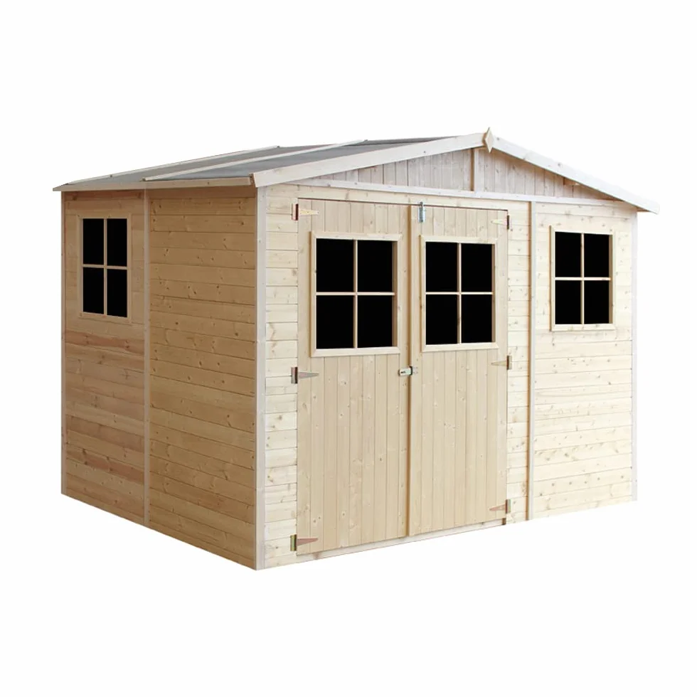 TIMBELA M334 Drewniana szopa ogrodowa 226x318x220 cm 6 m² naturalne drewno z oknami