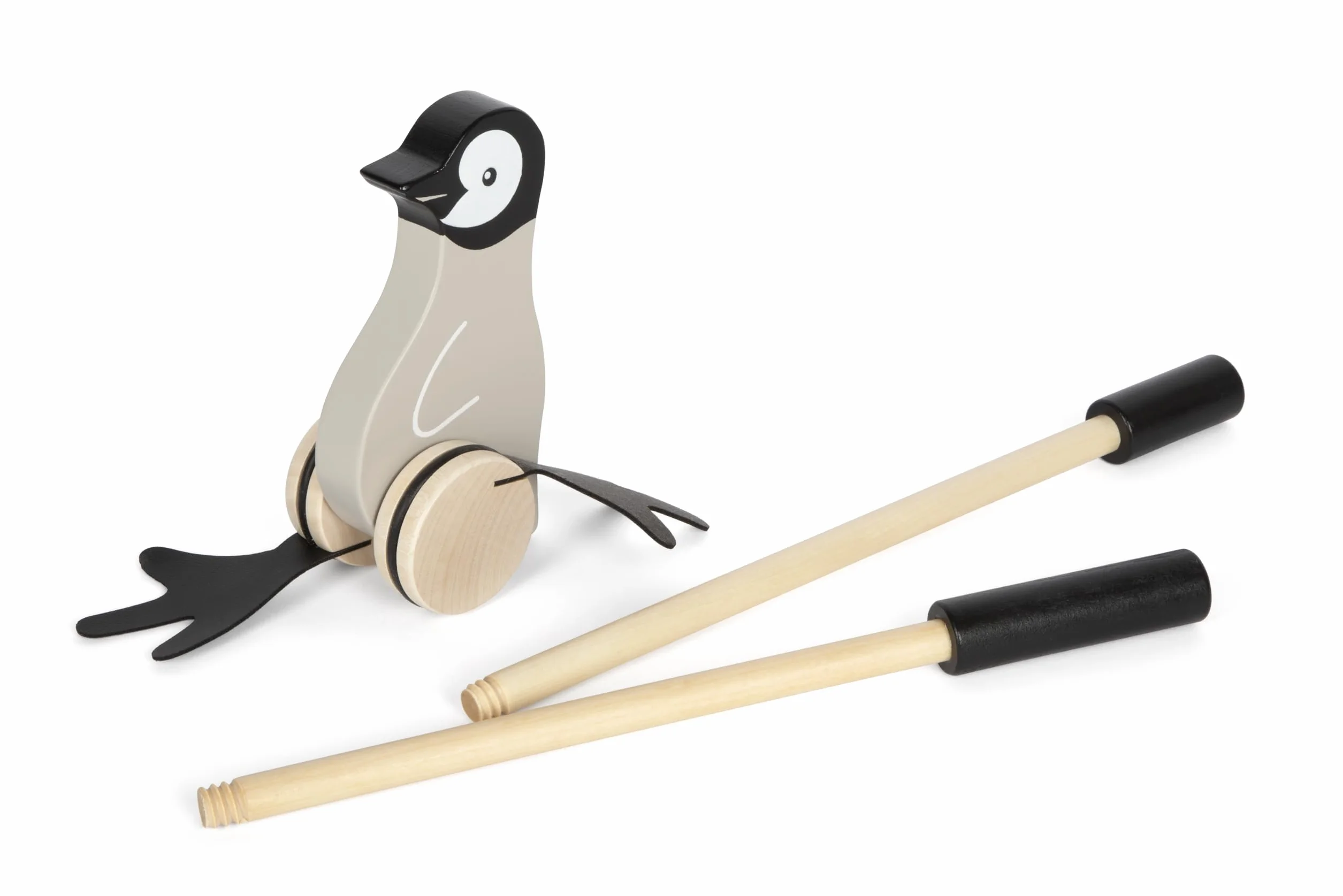 small foot Push-Along Penguin, drewno, pomaga w nauce chodzenia, pomoc w chodzeniu dla dzieci w wieku od 18 miesięcy, 12494