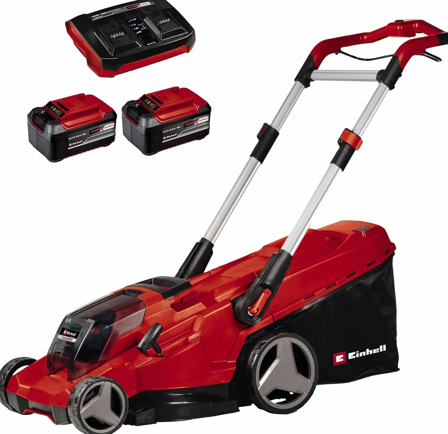 Einhell RASARRO 36/42 Power X-Change Kosiarka akumulatorowa 36V 42cm 725m² 50L Mulczer 2x5,2Ah Twincharger