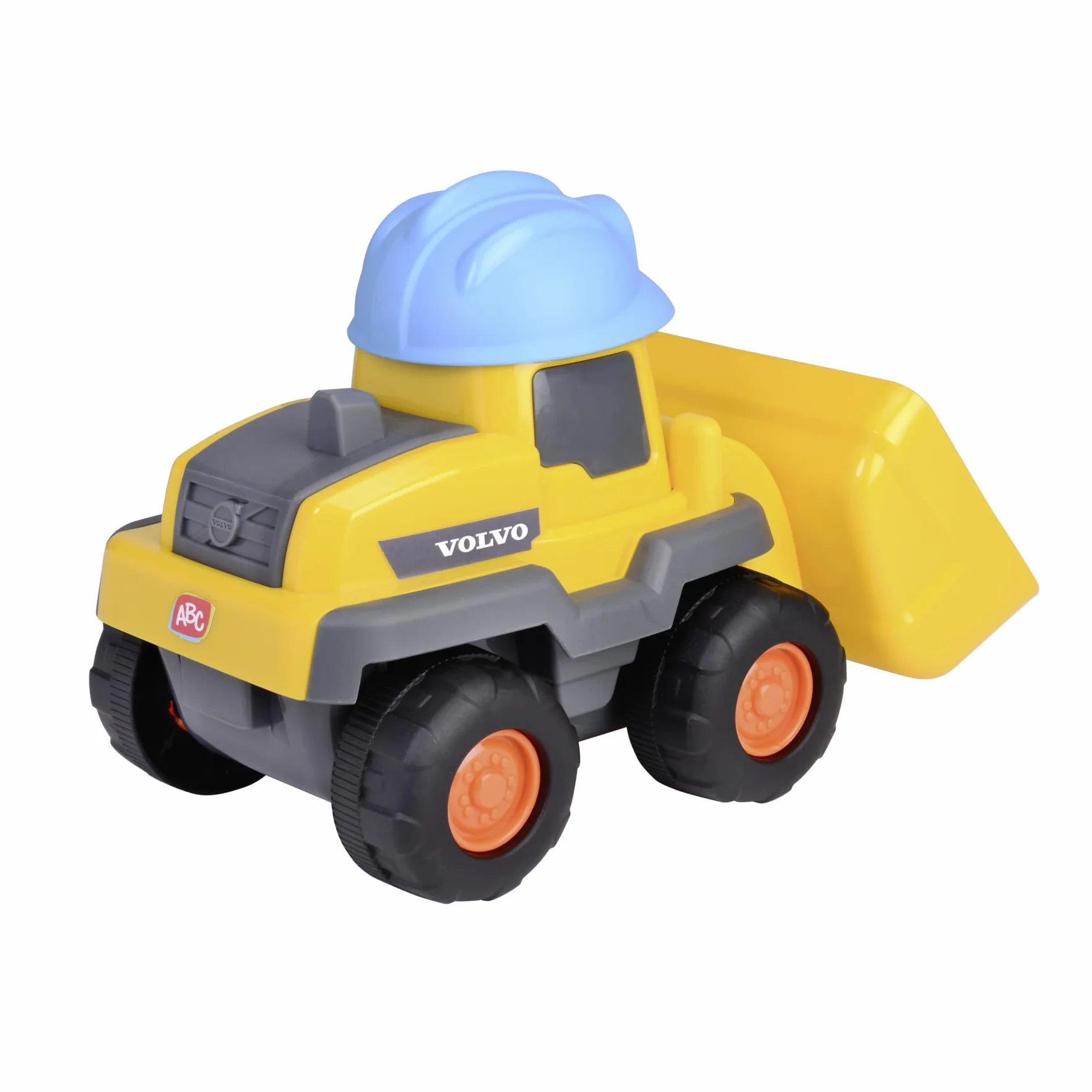 Dickie Toys ABC 204114012 Pojazd budowlany Lucy Loader 25 cm dla dzieci od 1 roku życia, ładowarka Volvo z łyżką do kopania i piszczącym klaksonem, samochodzik dla niemowląt i dzieci od 12 miesiąca