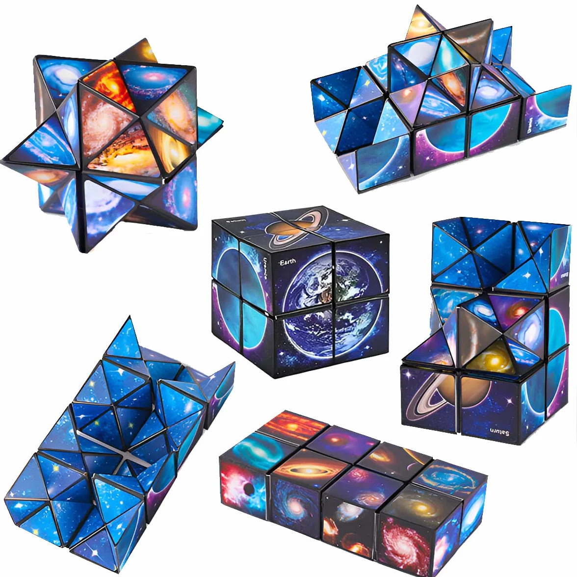 LiRiQi Magiczna Nieskończona Kostka 2 w 1 - Gwiaździste Niebo, Puzzle 3D dla Dzieci i Dorosłych, Zabawka Antystresowa, Kreatywna Łagodząca Stres i Niepokój