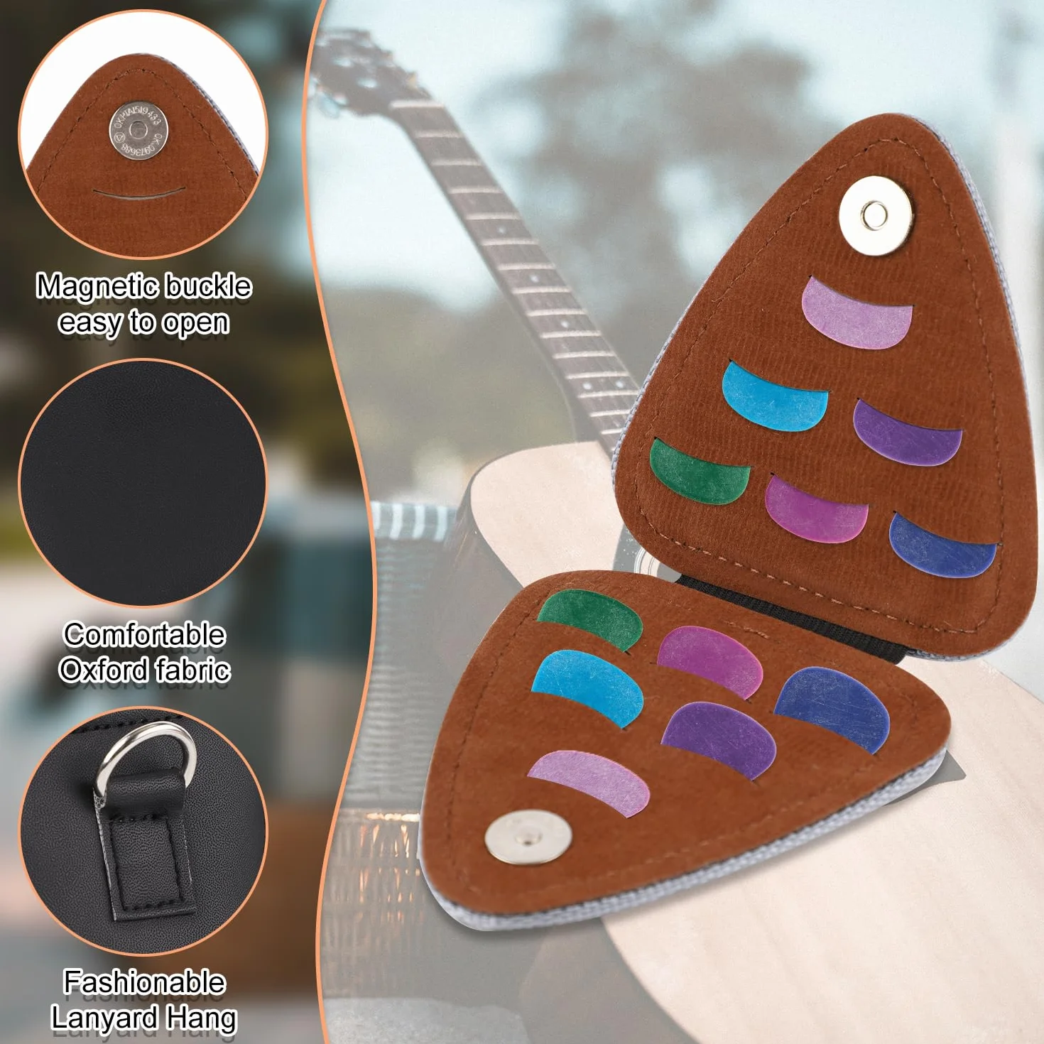 Pudełko na Kostki do Gitary do Przechowywania 12 Kostek do Gitary Pokrowiec na Kostki do Gitary Organizer na Kostki do Gitary Etui na Plektron Gitarowy do Gitar Elektrycznych (Tylko Pudełko)