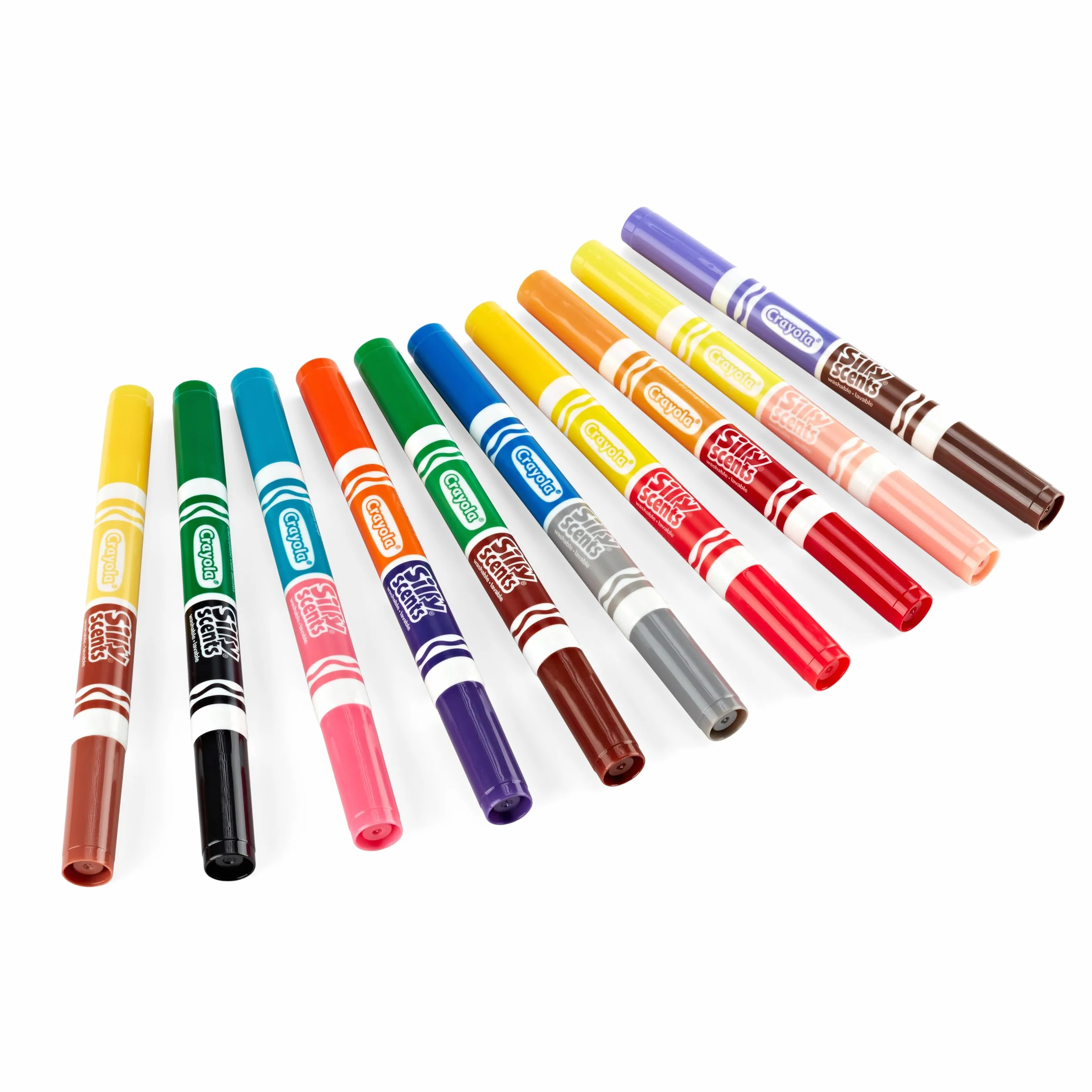 CRAYOLA Zestaw markerów zapachowych Silly Scents z podwójną końcówką, 10-20 kolorów i 20 różnych zapachów do szkoły i wypoczynku - od 3 lat, 58-8344