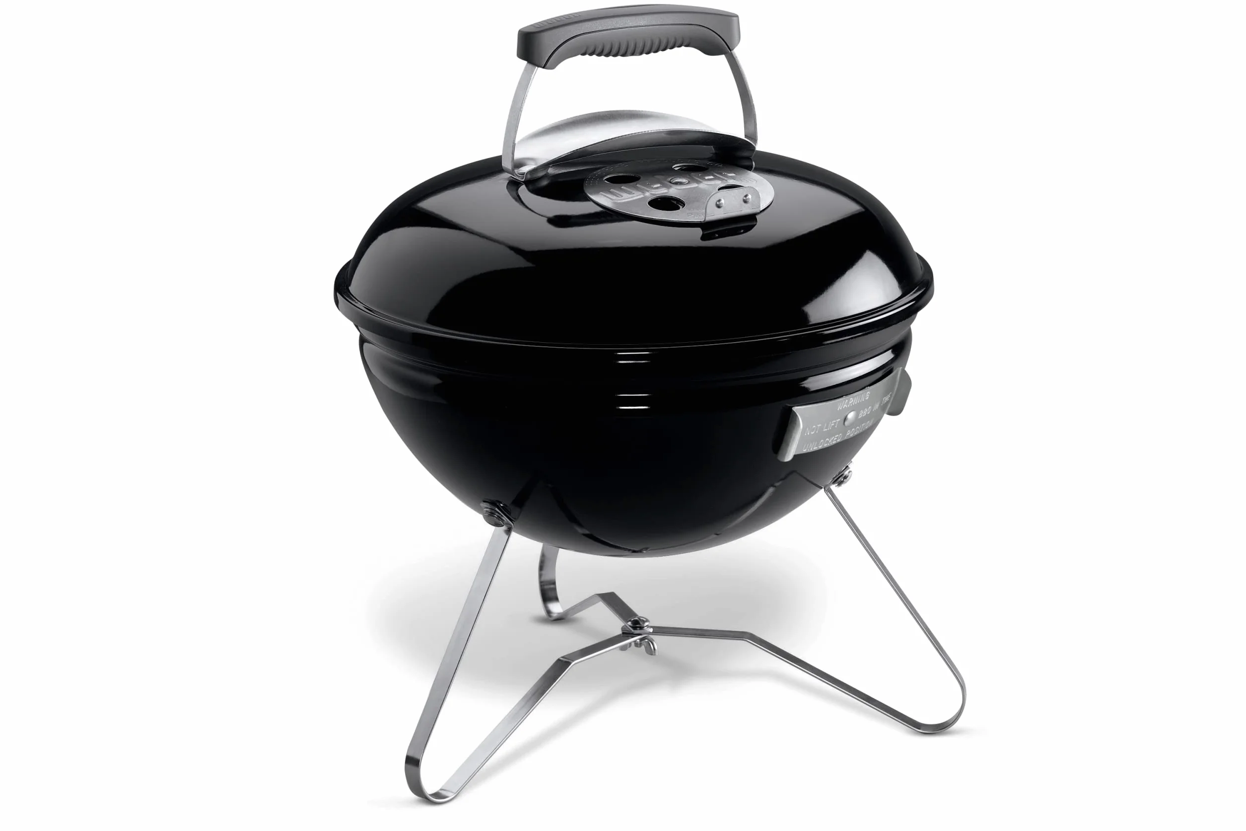 Weber Smokey Joe Original Grill węglowy Ø 37 cm, przenośny grill BBQ z emaliowaną pokrywą - Czarny