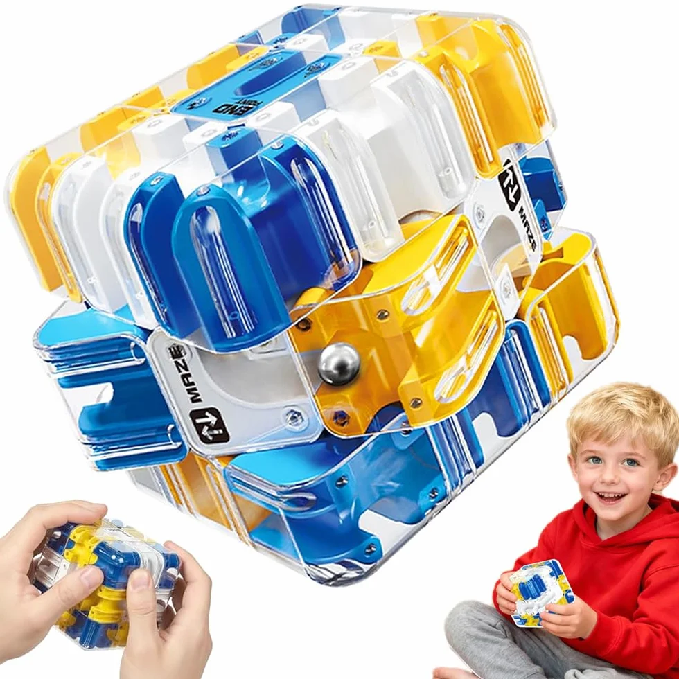 Kostka Z Labiryntem Labiryntowa, Mózgu Zabawka Interaktywne Labirynty, Interaktywna Gra Zręcznościowa 3D, Logiczne Wyzwanie Kostka Puzzle Labiryntu, Kulka Labirynt 3D