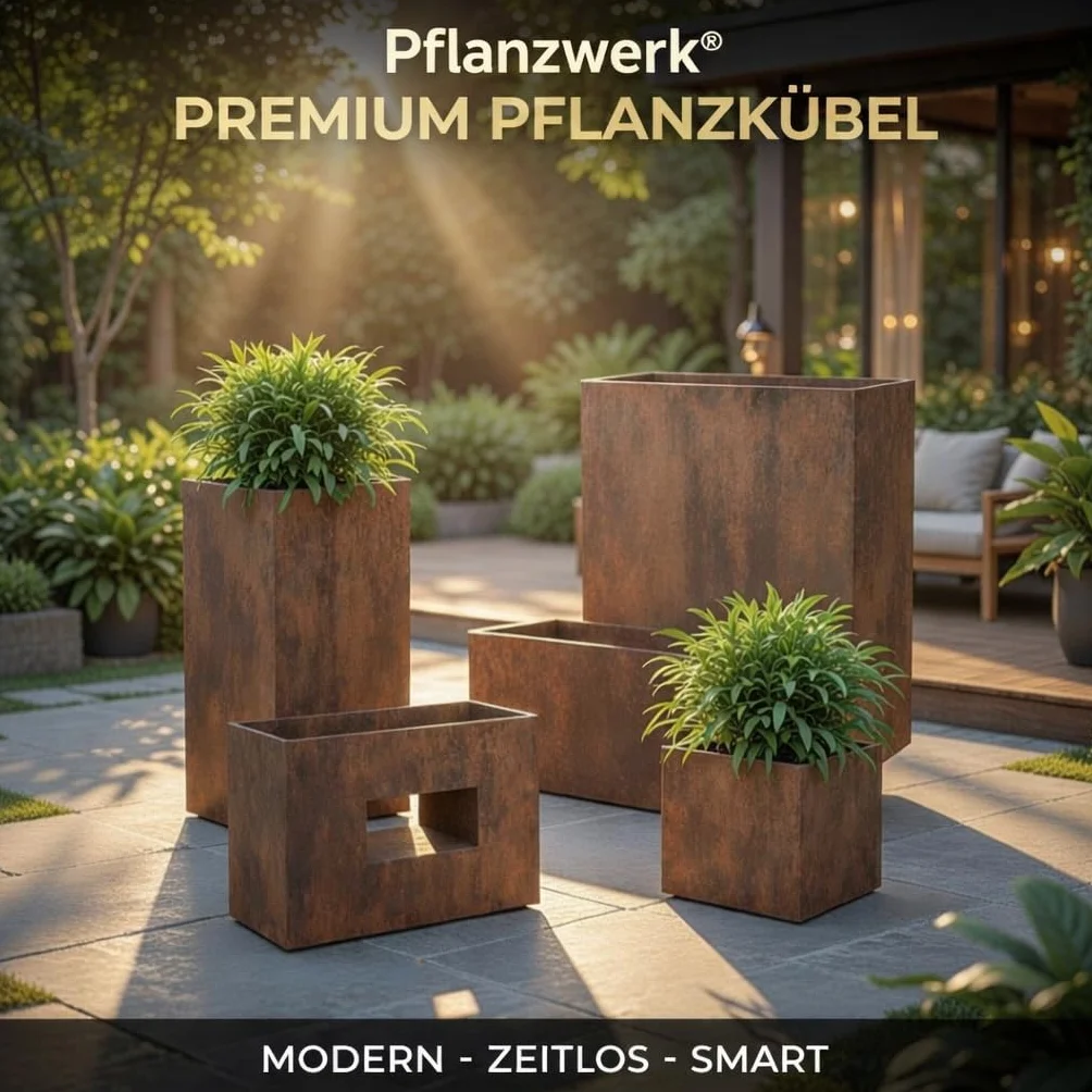 Pflanzwerk Doniczka na kwiaty Tub Rdza Brązowa 40 x 80 x 40 cm odporna na mróz Ochrona UV