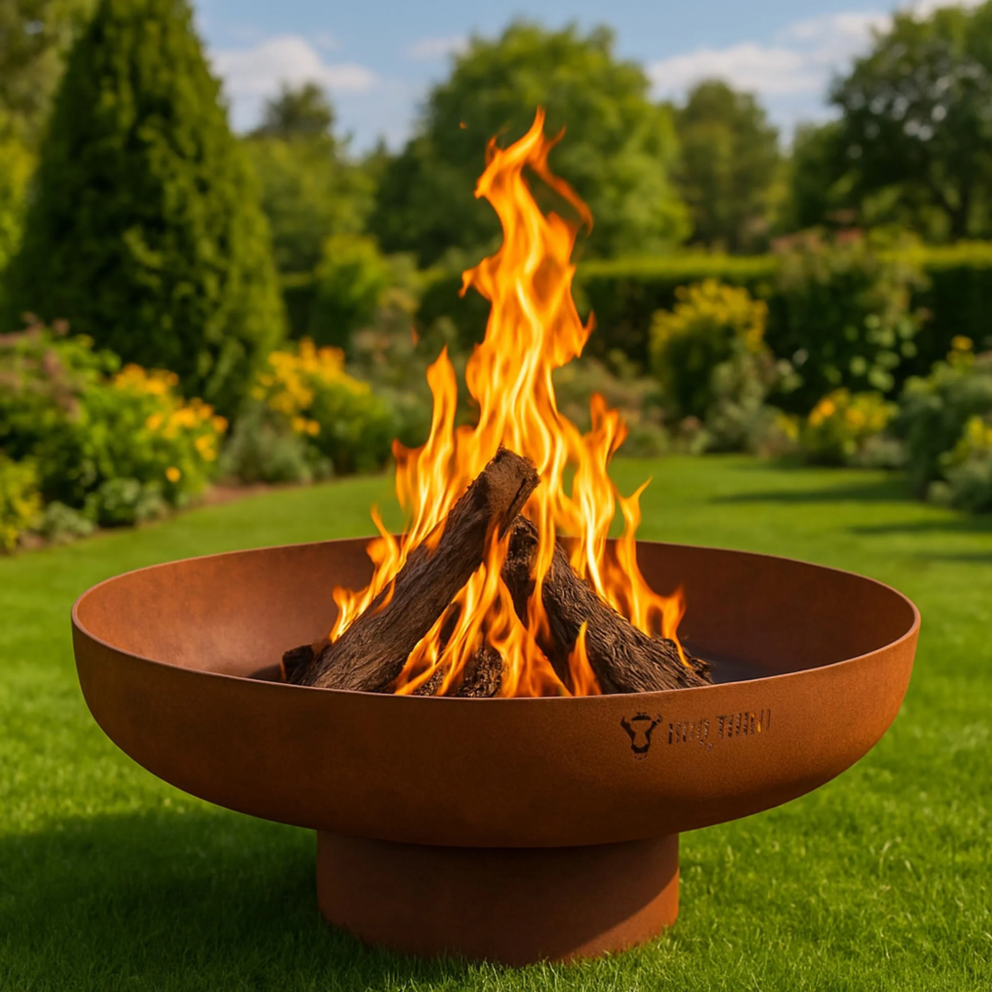 BBQ-Toro Palenisko ogrodowe ze stali nierdzewnej 80 cm, kosz paleniskowy z nóżką, Fire Pit