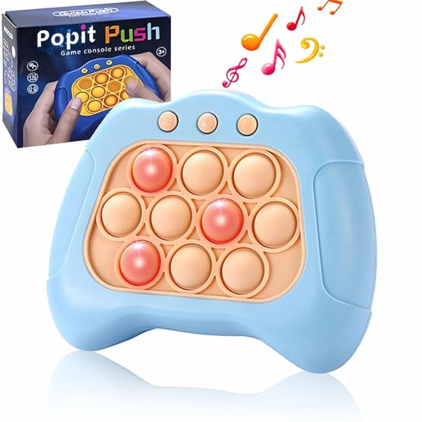Konsola do gier Quick Push Bubble, Puzzle Pop Light Up Game, dekompresyjna maszyna do gier logicznych, sensoryczne zabawki Fidget dla autyzmu, gra koordynacyjna ręka-oko dla dzieci i dorosłych