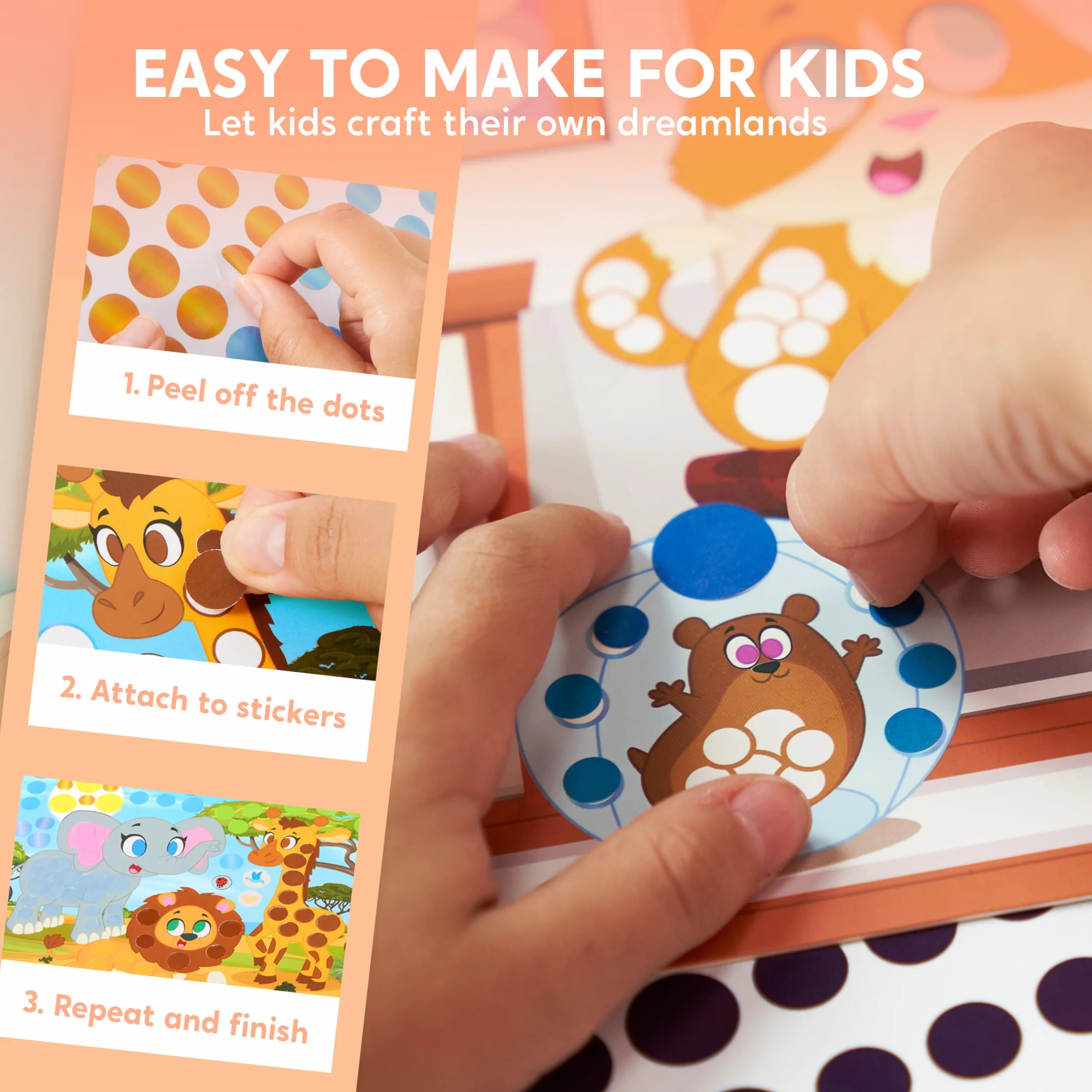 Klever Kits Zestaw do malowania kropkami dla dzieci, naklejki bez bałaganu dla małych dzieci w wieku 3–7 lat, zestawy kreatywne, kreatywna aktywność DIY, zabawka podróżna, prezenty urodzinowe dla