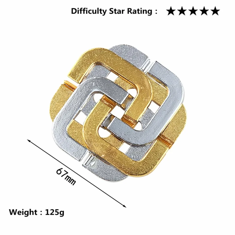 OBEST 4 sztuki Brain Teaser Metalowe puzzle, 3D Unlock Lock Puzzle, Logika Games Inteligencja Metal Puzzle, Edukacyjna Zabawka Prezent dla dzieci Dziewczyny Nastolatki Dorośli