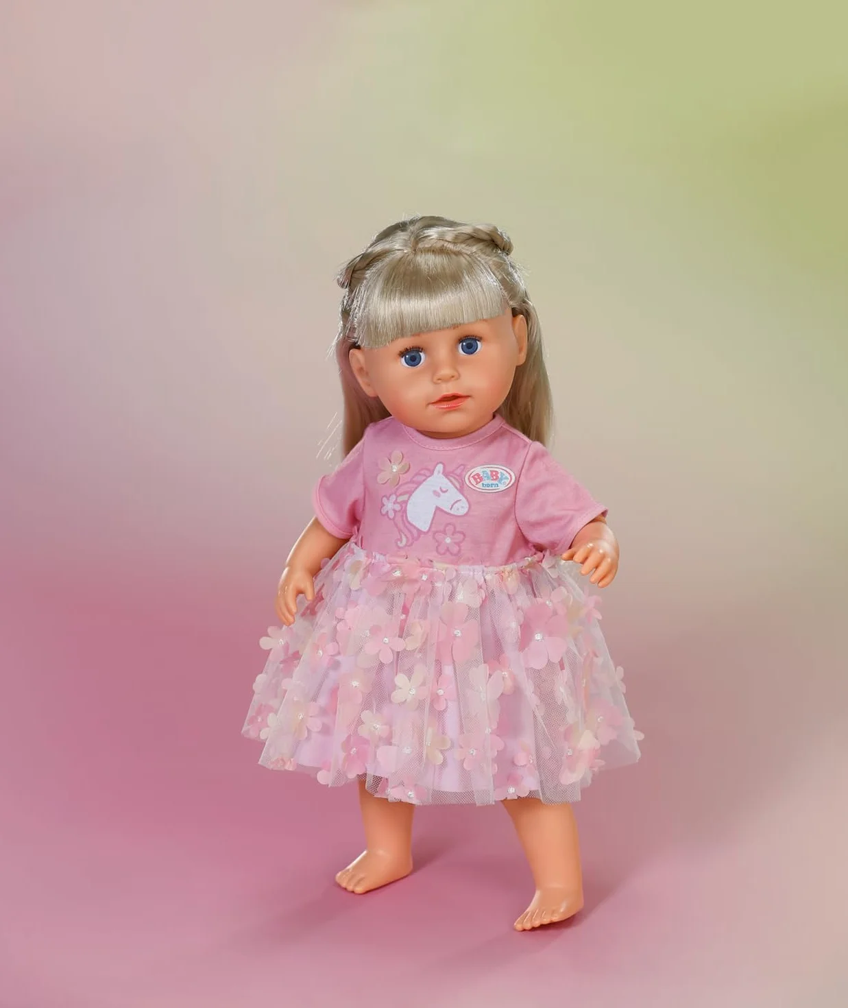 BABY born Sukienka kwiatowa z jednorożcem 43 cm, sukienka dla lalek 43 cm, 839393 Zapf Creation