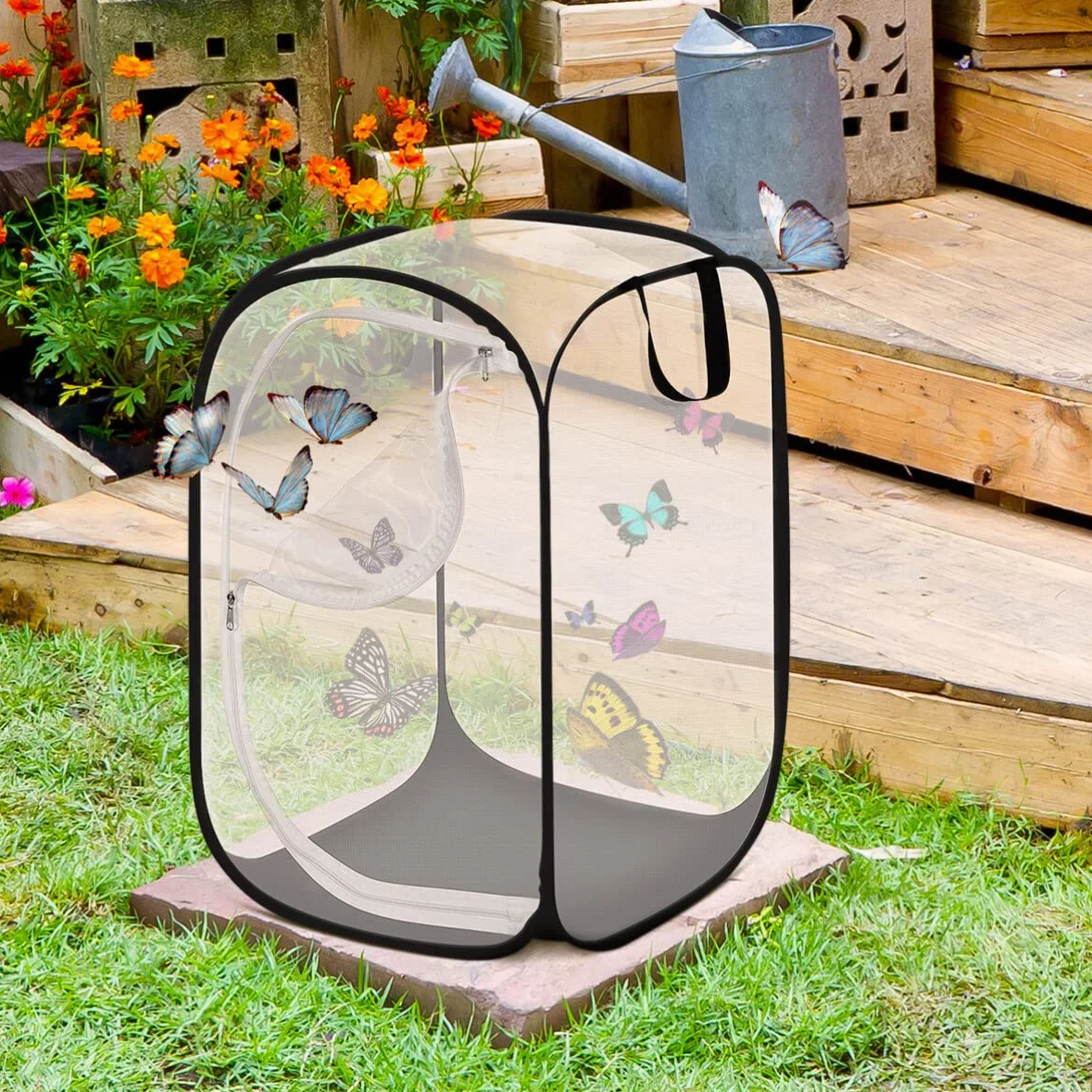 Siedlisko owadów przenośne 61 cm czarna siatka terrarium motyl monarcha