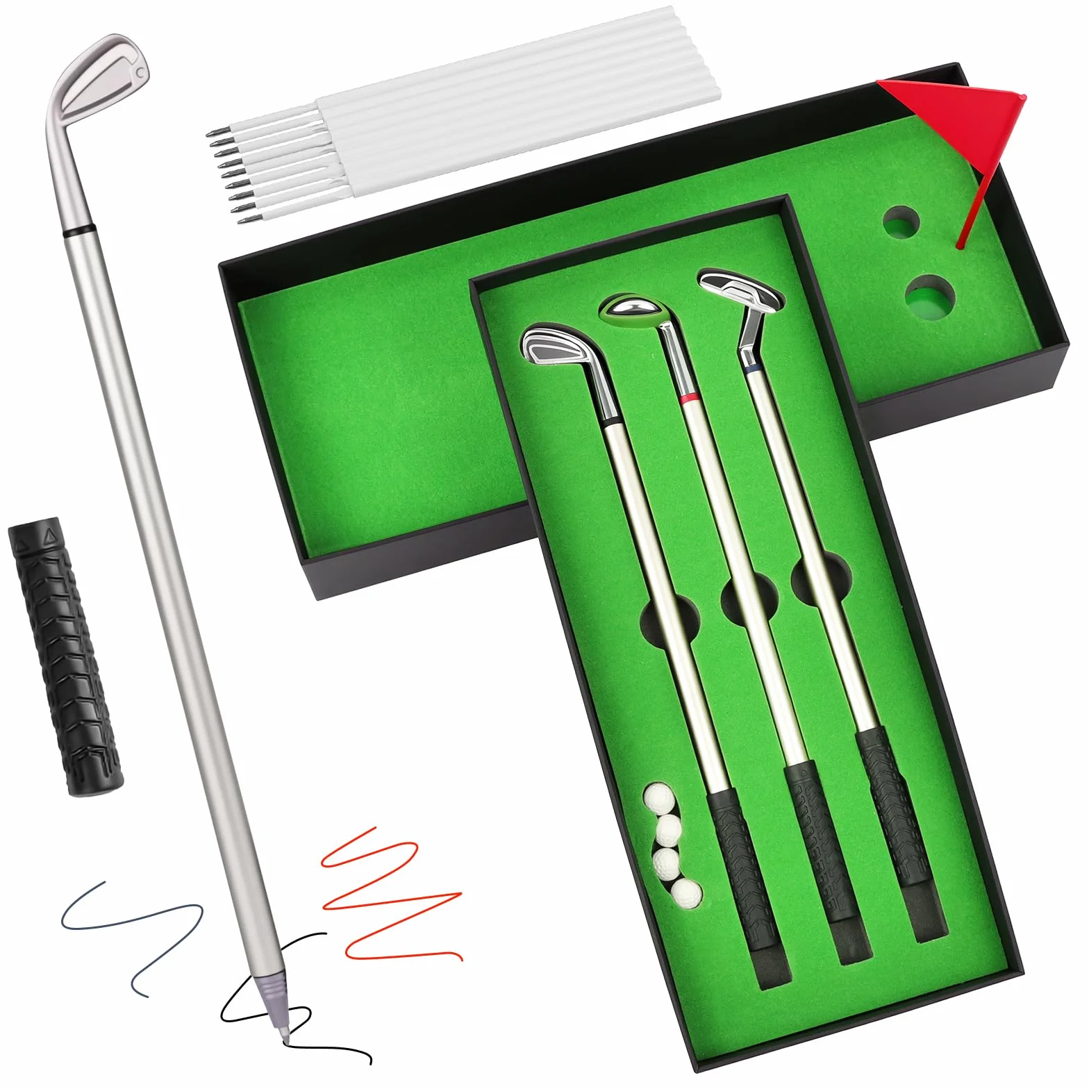 OSDUE Prezenty dla mężczyzn, prezenty na długopis golfowy dla mężczyzn, mini gry komputerowe, zabawna zabawka Fidget, prezent na długopis golfowy dla dorosłych, współpracownik, mężczyźni, szef