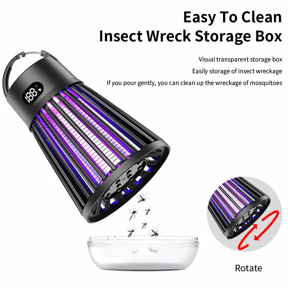 Lampa owadobójcza na komary UV LED 2000 V ładowalna kempingowa